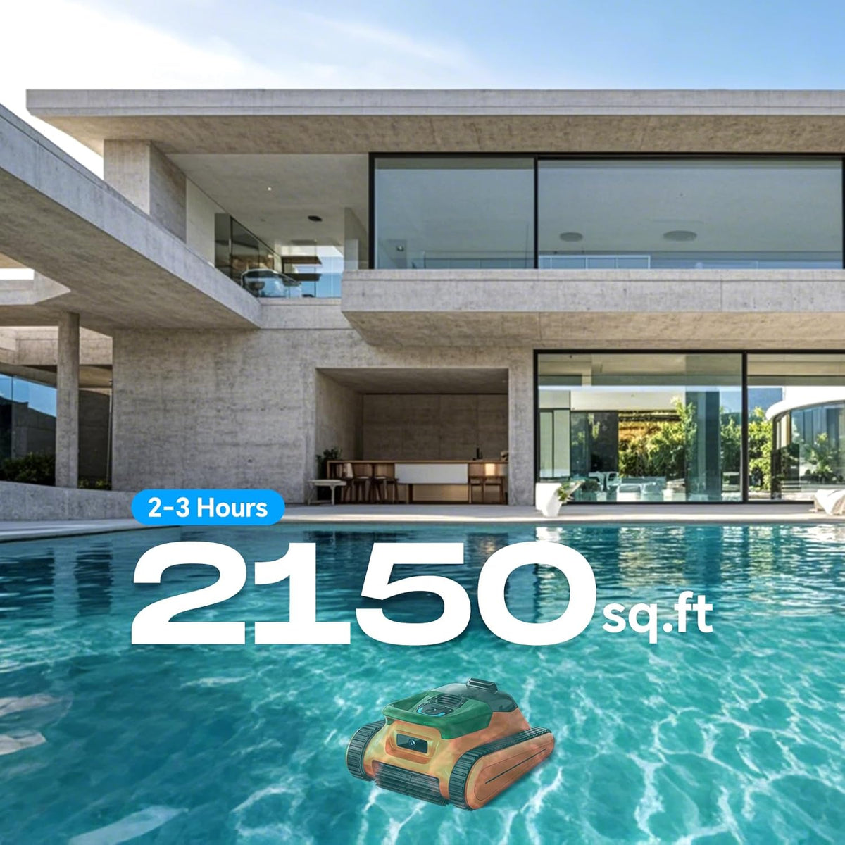 Cordless Robotic Pool Cleaner -Pool Vacuum 180W Brushless Motor, 45,000Pa Suction, Wall Climbing