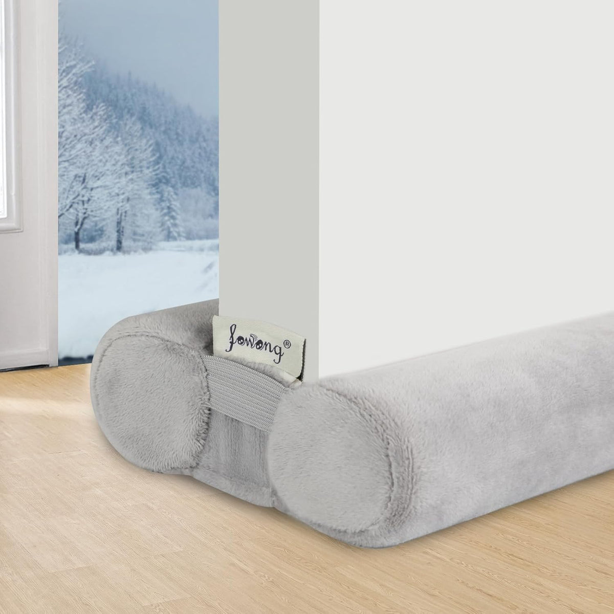 fowong Door Draft Stopper Double Side Adjustable Seal Bottom of Doors 30" to 36" Noise Blocker