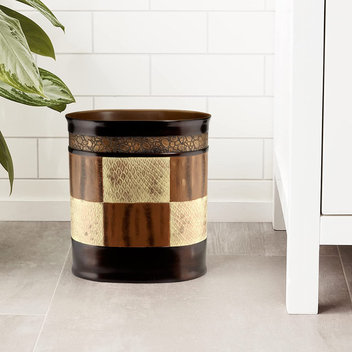 Decorative Trash Can for Bathroom, Office & Bedroom - 2.1 Gallons Stylish & Small Trash Can for