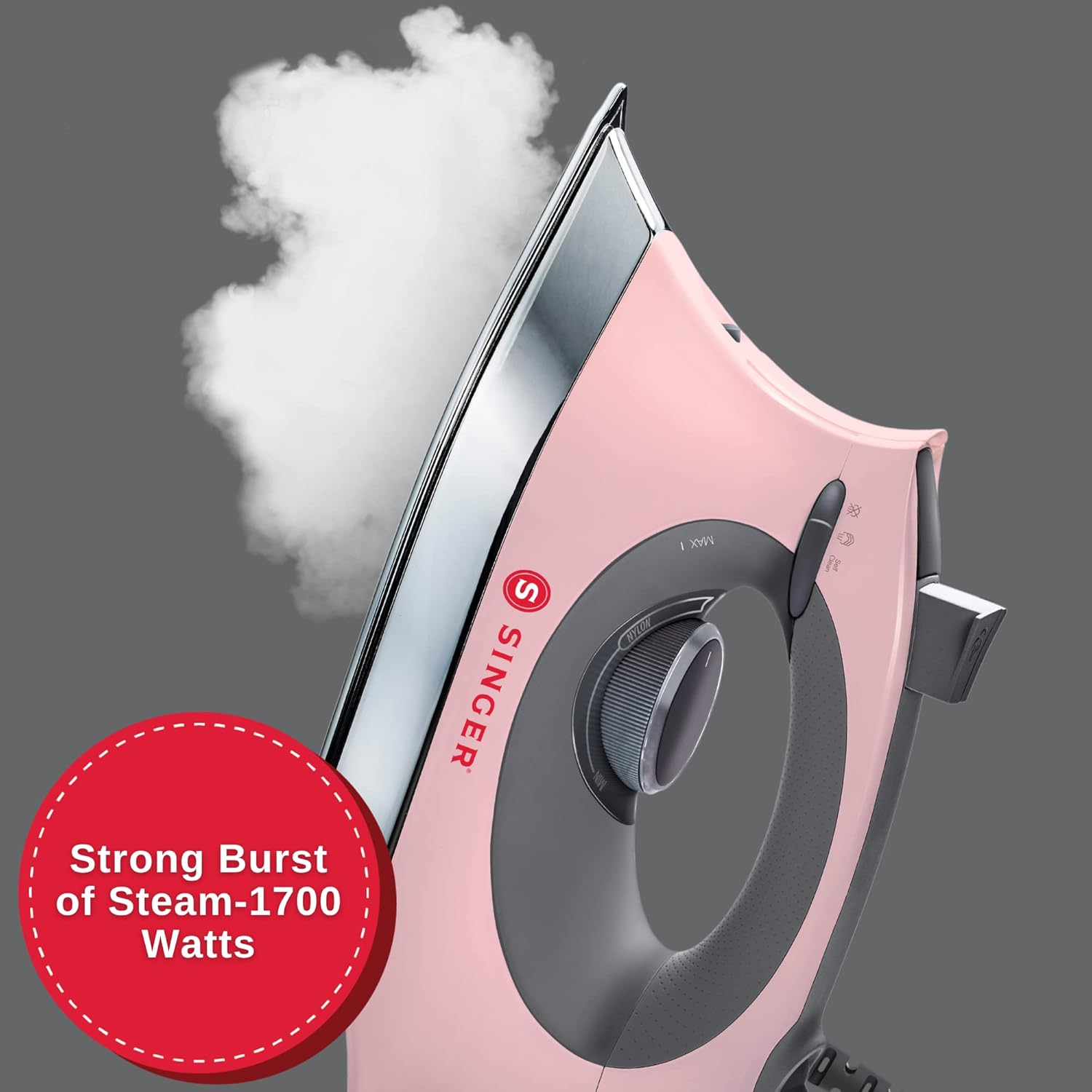 SINGER SteamCraft Steam Iron (1700W) | Steamer with Stainless Steel Plate, OnPoint Precision Tip