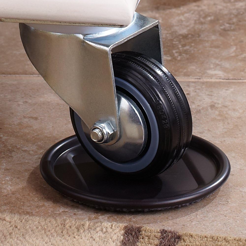 SoftTouch 2 1/2" Round Reusable Carpet Bottom Furniture Caster Cups to Protect Hardwood, Tile or