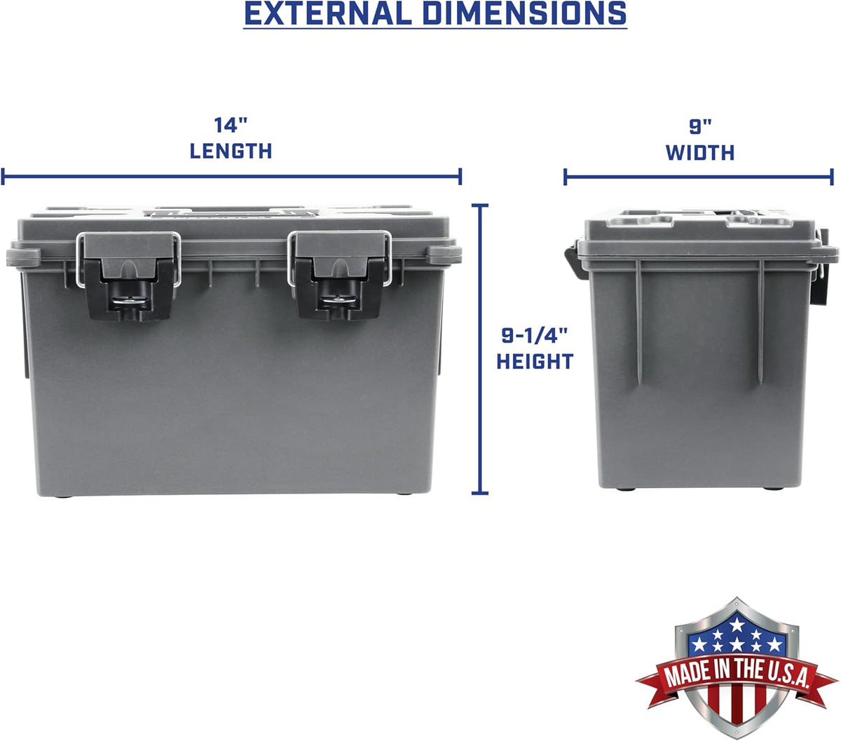 Sheffield 12766 XL Storage Bins With Lids, 4-Pack Stackable Storage Bins, Made in USA, Lockable and