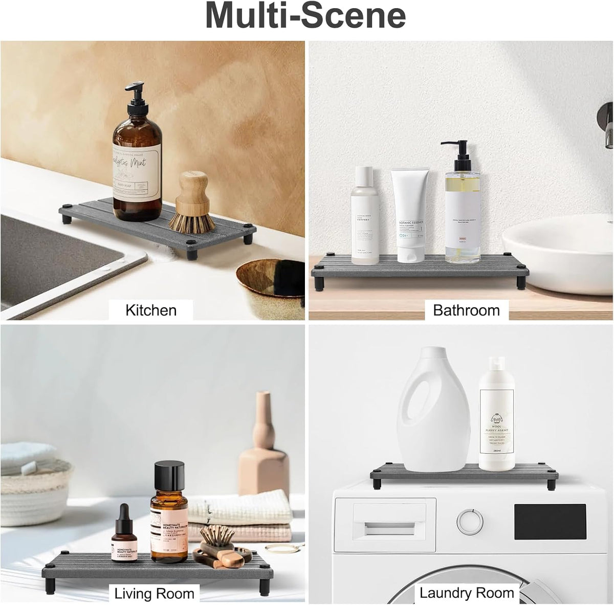 Water Absorbing Stone Tray, Fast Drying Sink Tray for Bathroom & Kitchen Counter, Diatomite