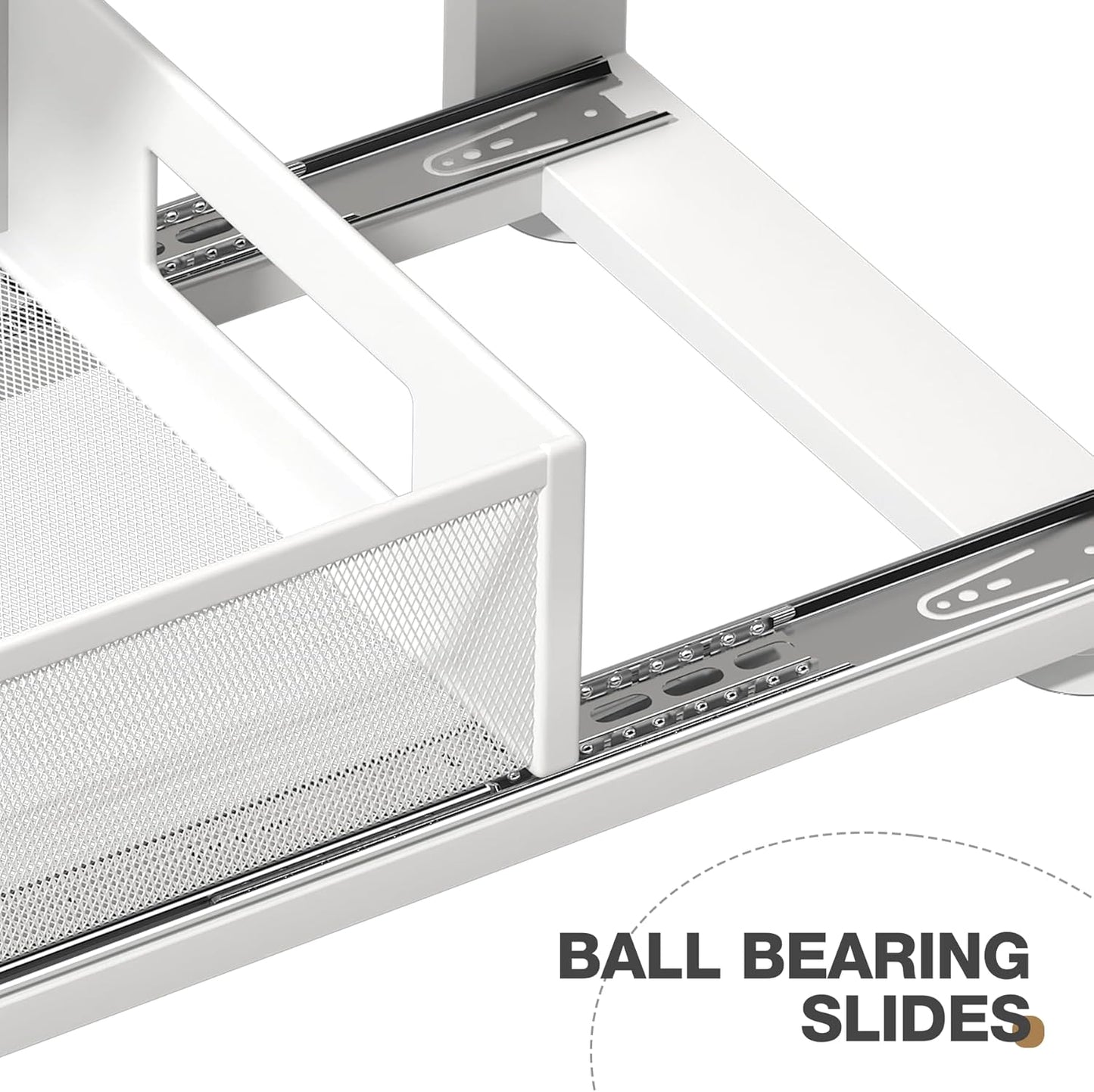 2 Pack 21.3IN-Depth Under Sink Organizer With Next-Gen Ball-Bearing Slides,2-Tier Pull Out Cabinet