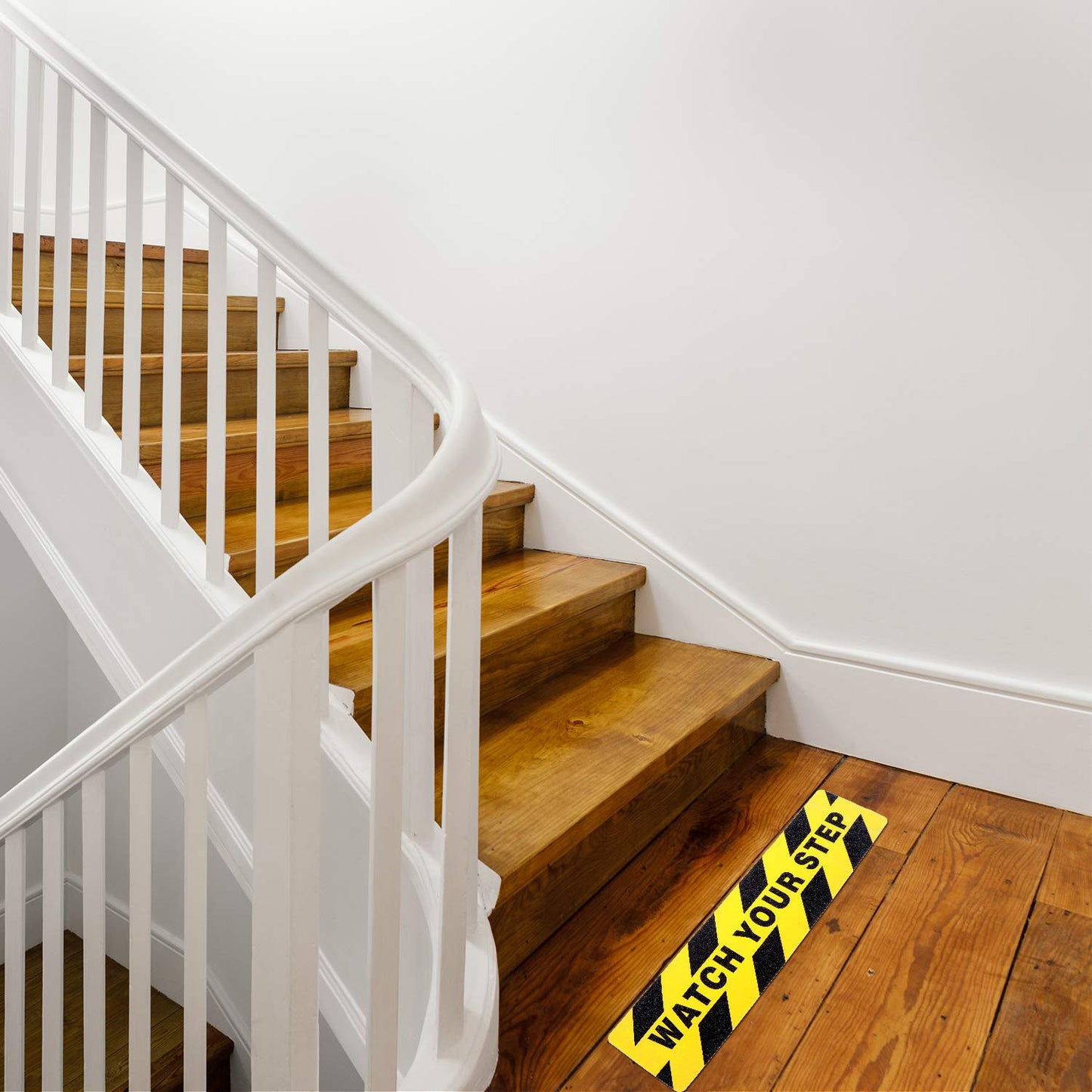 Boao 2 Pieces Watch Your Step Stickers Sign 6 x 24 Inch Caution Watch Your Step Floor Decals