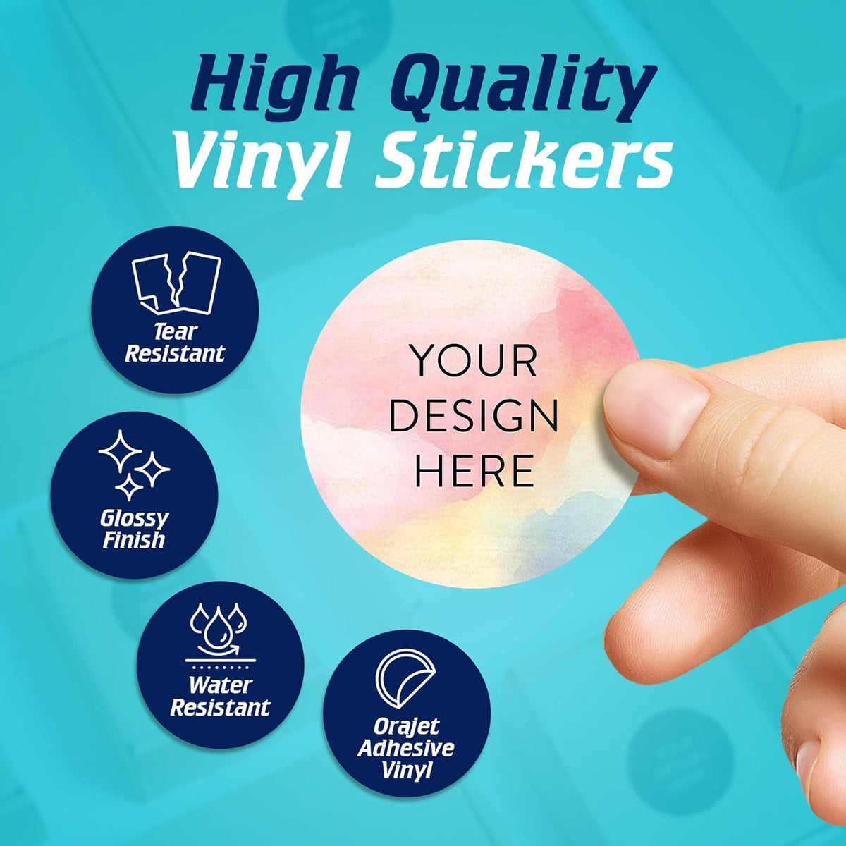 100 Custom Vinyl Stickers - Upload Your own Image, Text, Design, Logo - Personalized Logo Labels