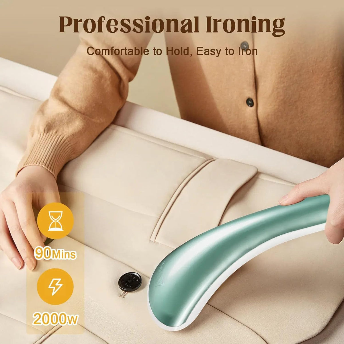 Standing Garment Steamer, 2000W Powerful Steamer for Clothes, 10 Steam Levels, 2.7L Water Tank for