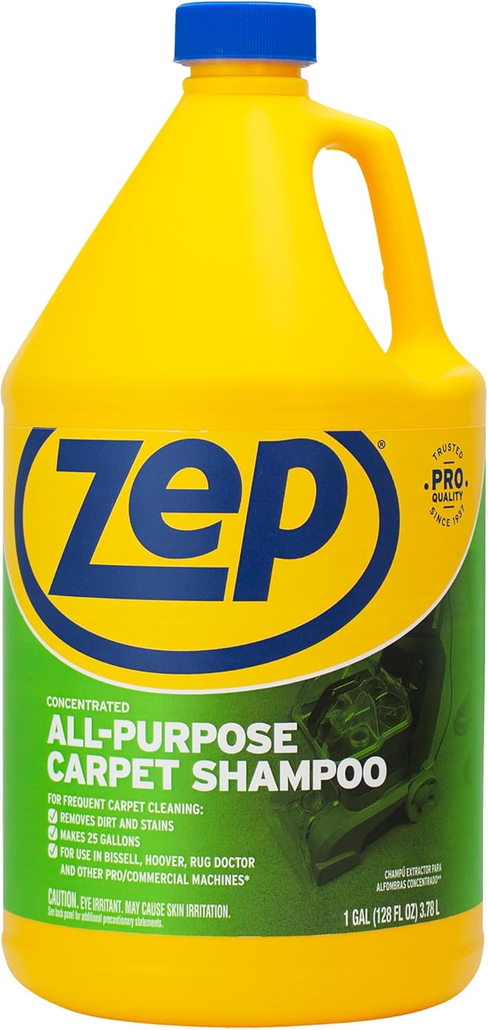 Zep All-Purpose Carpet Shampoo Concentrate Cleaner - 1 Gallon (Case of 2) ZUCEC128 - Professional