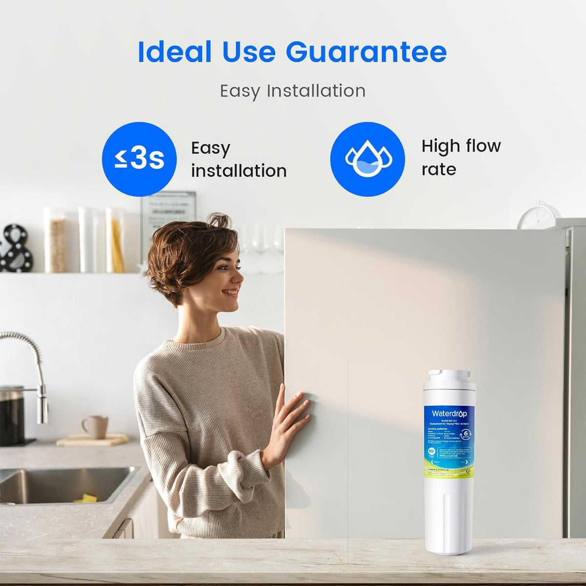 Waterdrop EDR4RXD1 Replacement for EveryDrop® Filter 4, Whirlpool® UKF8001, 4396395, Maytag®