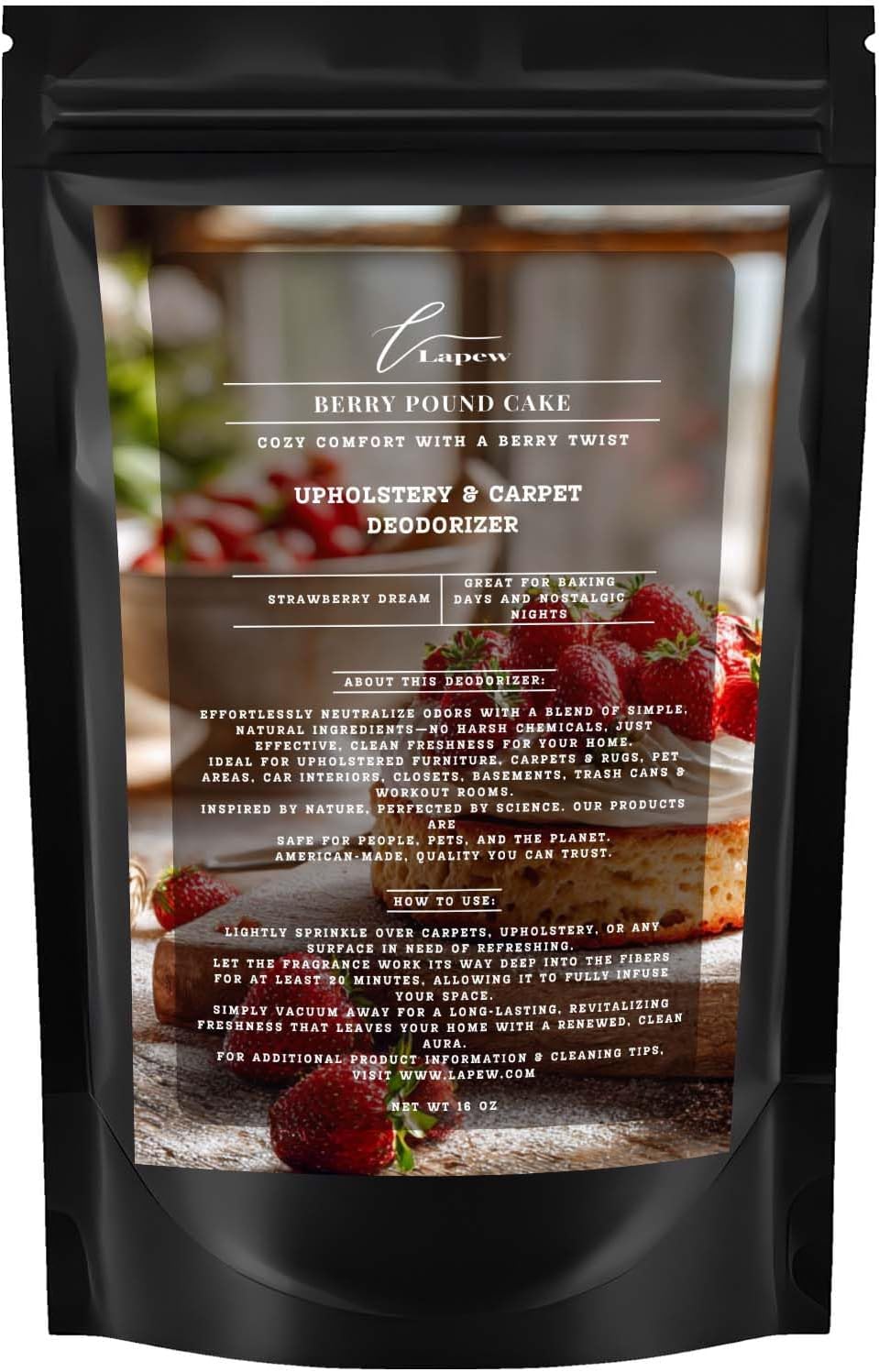 Berry Pound Cake Carpet Freshener Powder: Powerful Odor Eliminator for Home, Upholstery Deodorizer