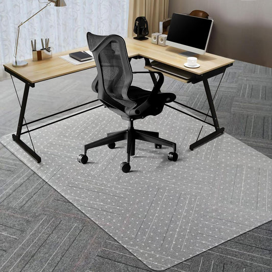 Vicwe Large Office Chair Mat for Carpeted Floors，63"X51" Rectangle Desk Chair Mats with Studs for