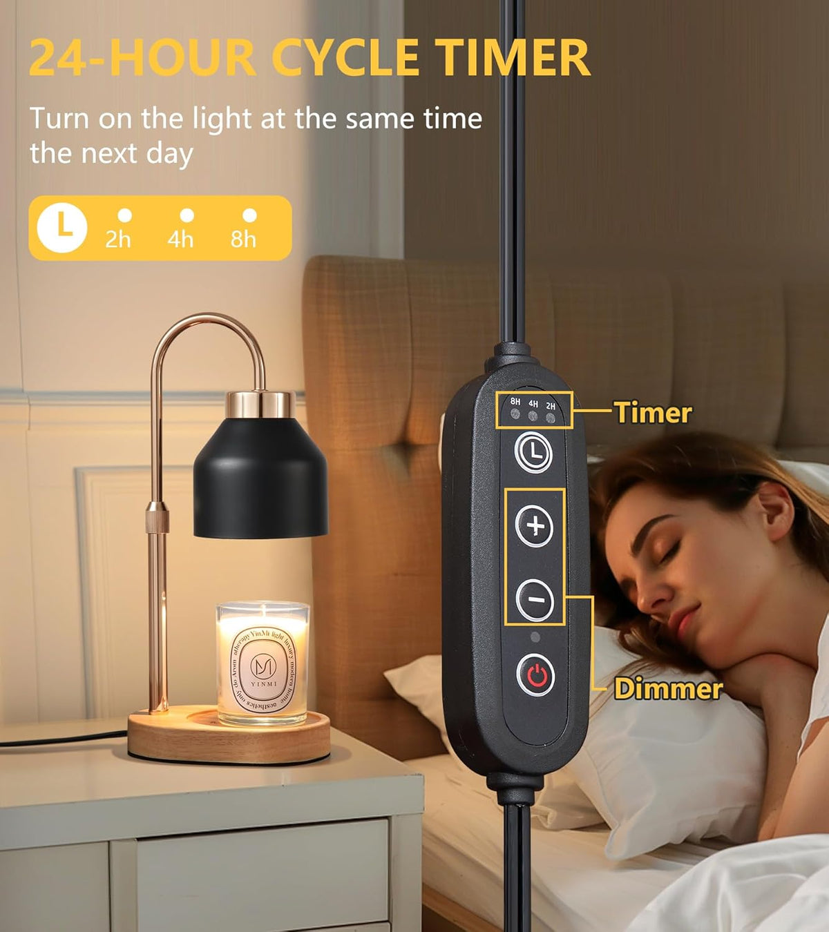Candle Warmer Lamp with Dimmer and Timer,Home Decor Lamp for Scented Jar,Electric Wax Melt