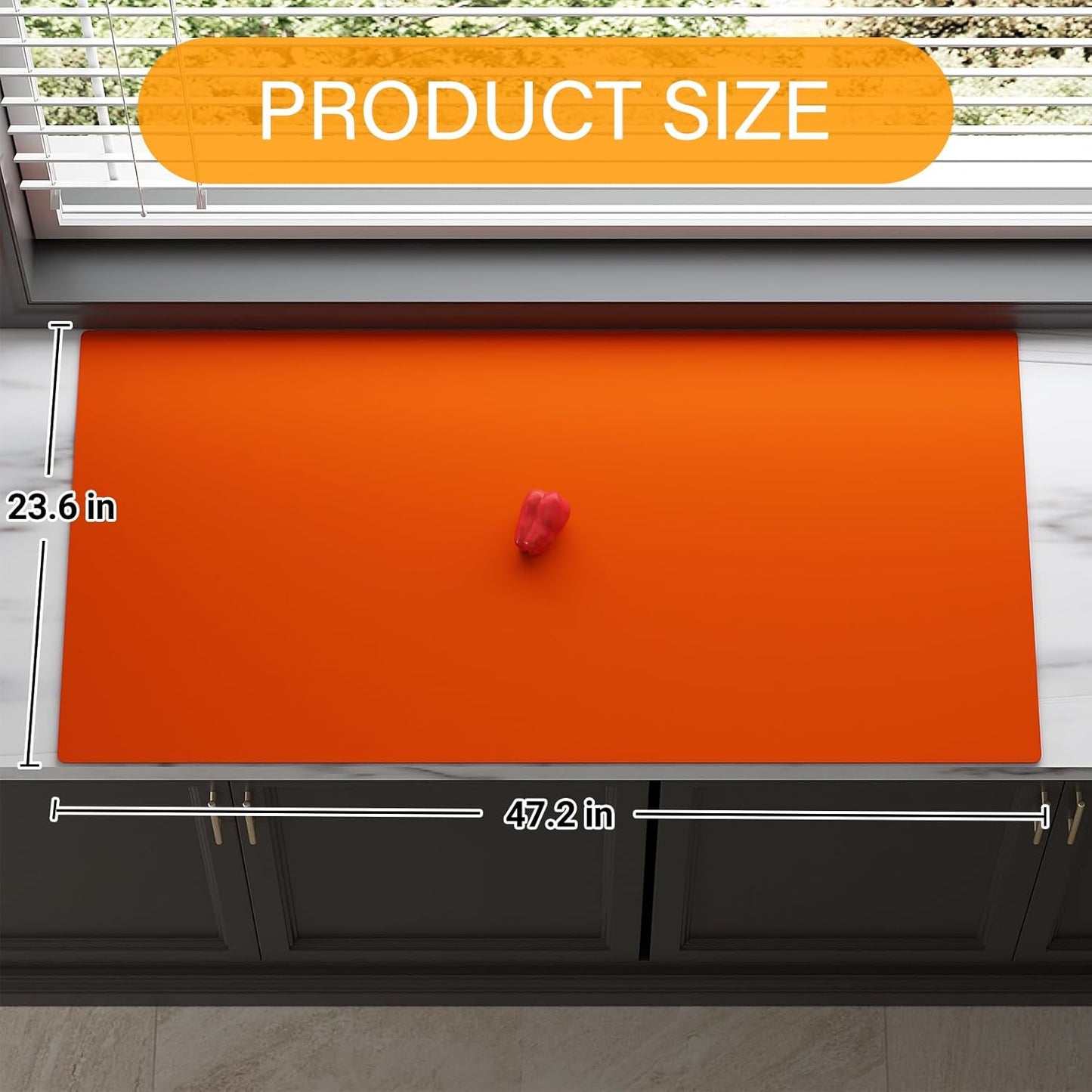 Quality Silicone Table Mat 47x24 Inch - High Heat Resistant (Lab Tested 482°F), Non-Slip