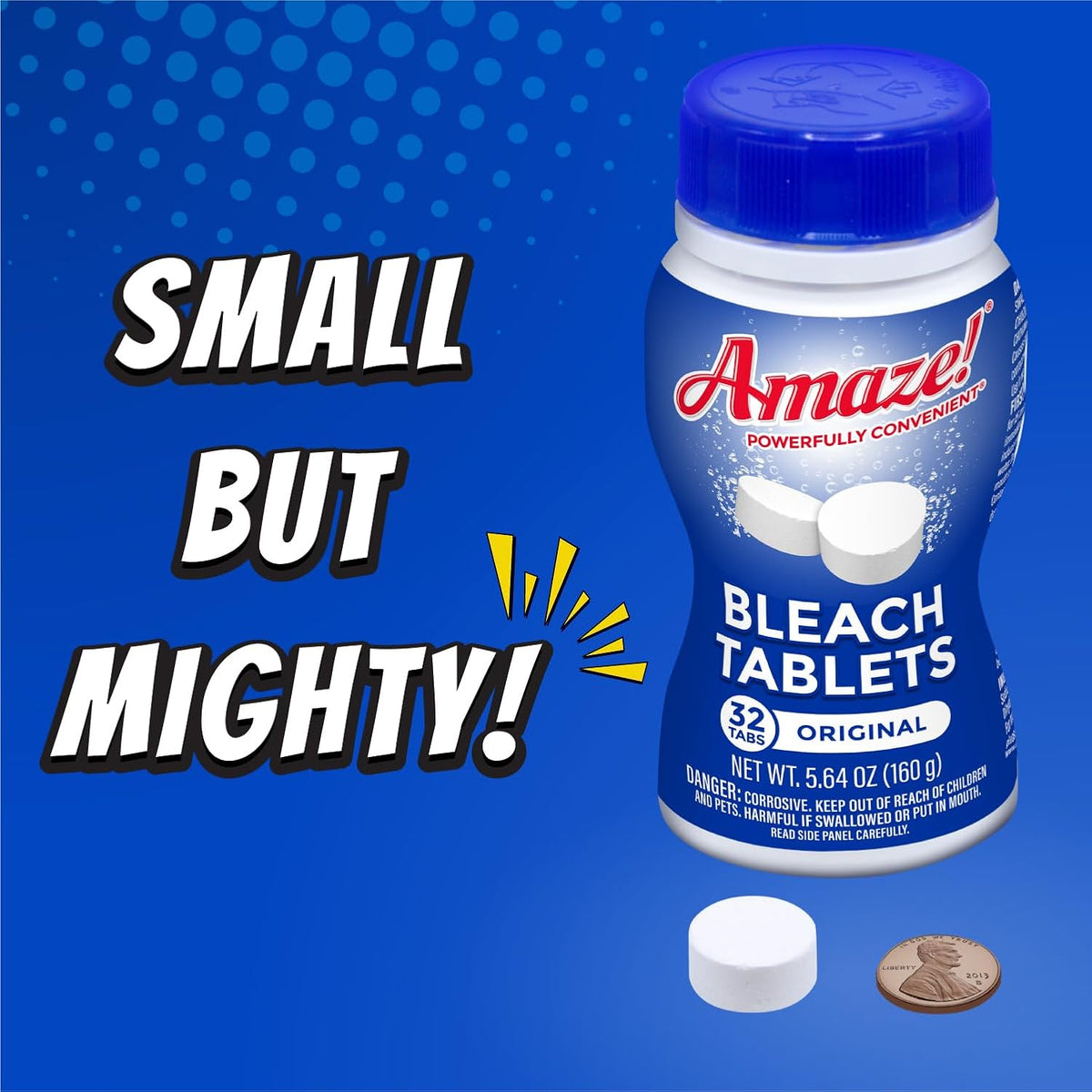 AMAZE Ultra Concentrated Bleach Tablets [32 tablets] - Original Scent - for Laundry, Toilet, and