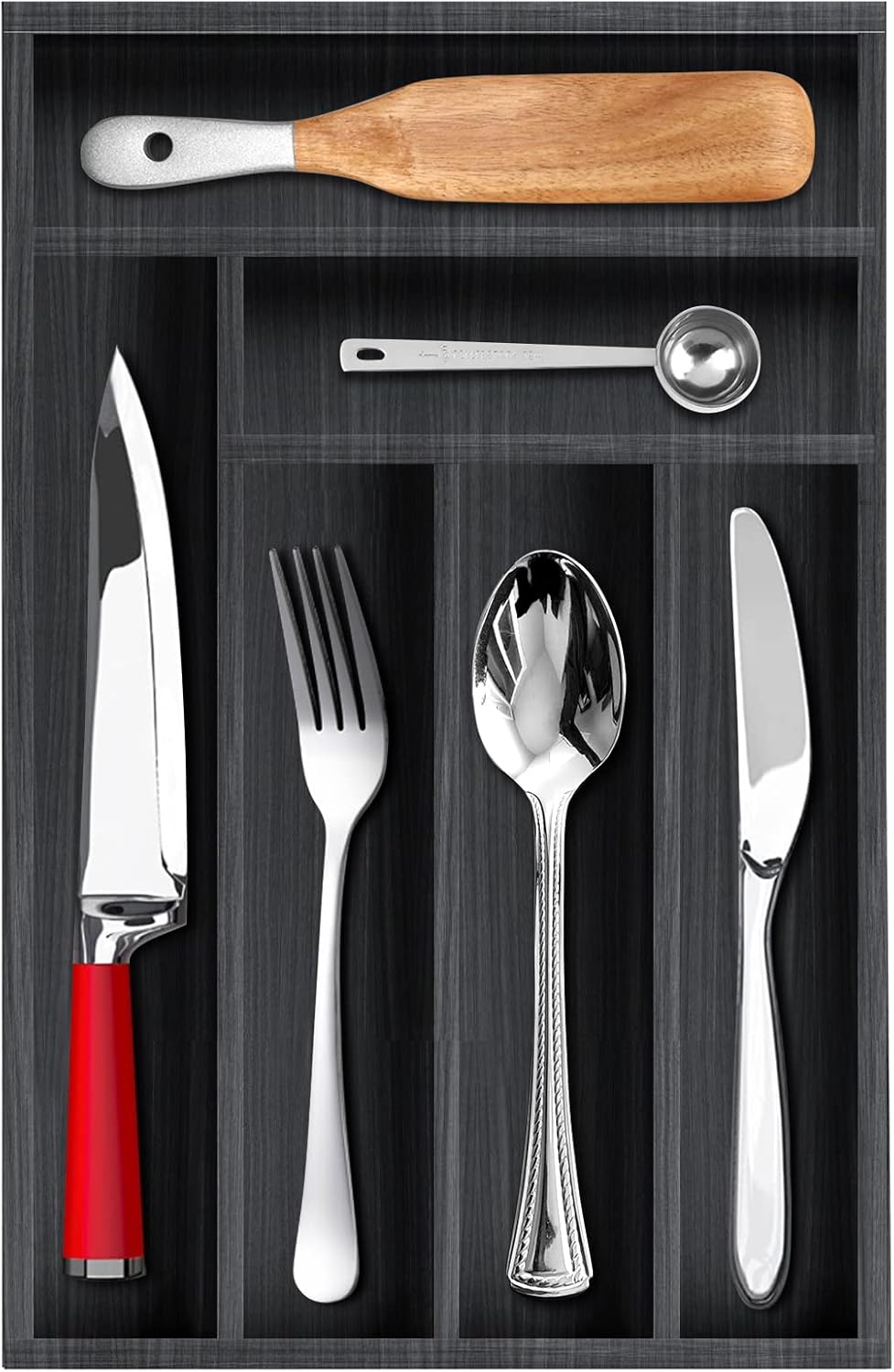 Kitchen Wood Utensil Tray Silverware Drawer Organizer Wooden Cutlery Trays Flatware Organizers