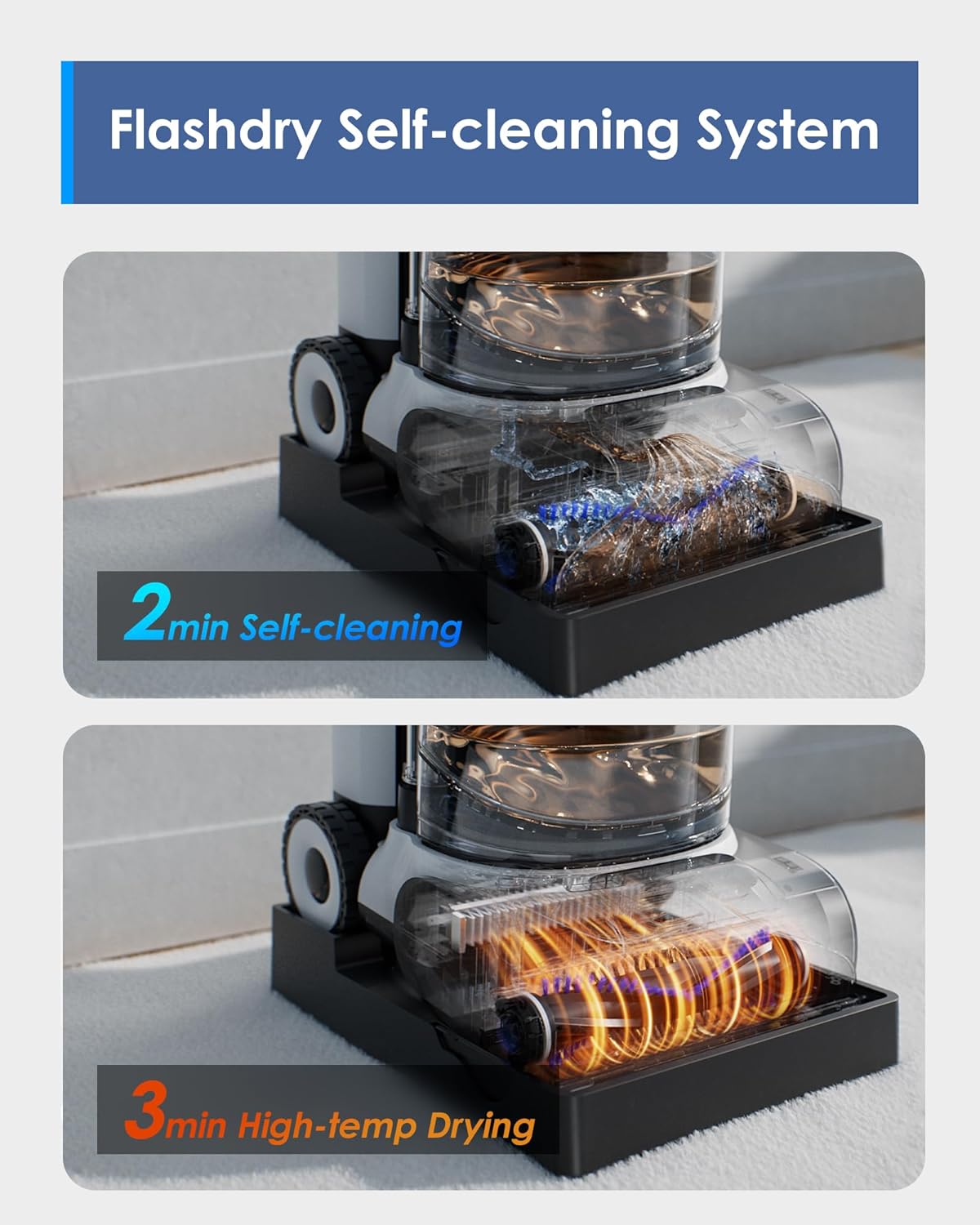 Tineco CARPET ONE Cruiser Smart Carpet Cleaner, Self-Cleaning and FlashDry, Deep Cleaning for