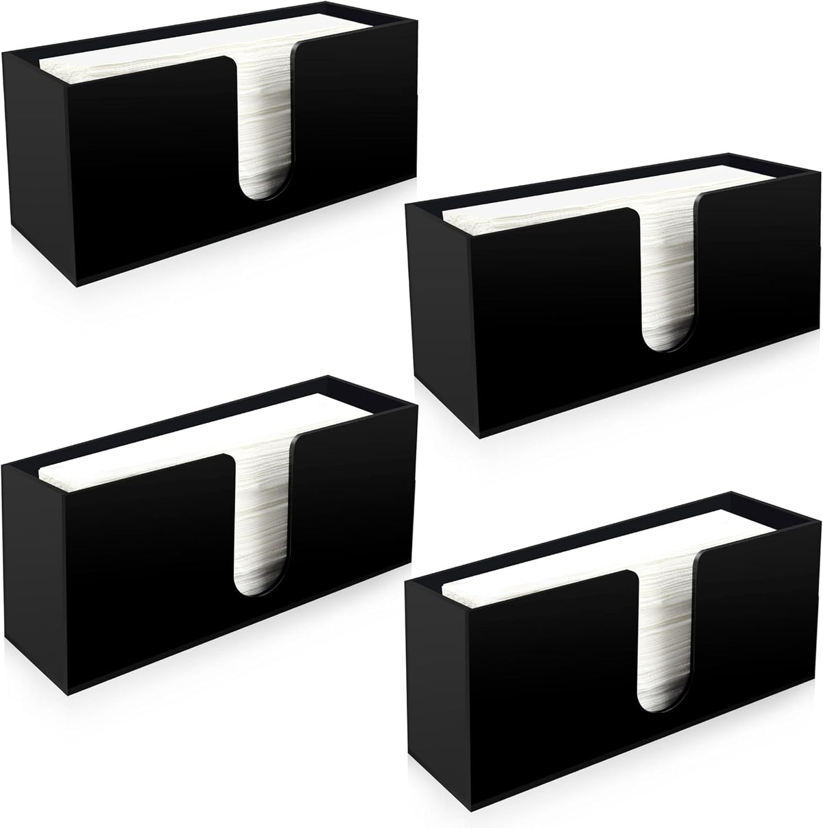 Paper Towel Holder for Countertop,Black Acrylic Napkin Dispenser-Multifold/C-Fold/Z-Fold Trifold