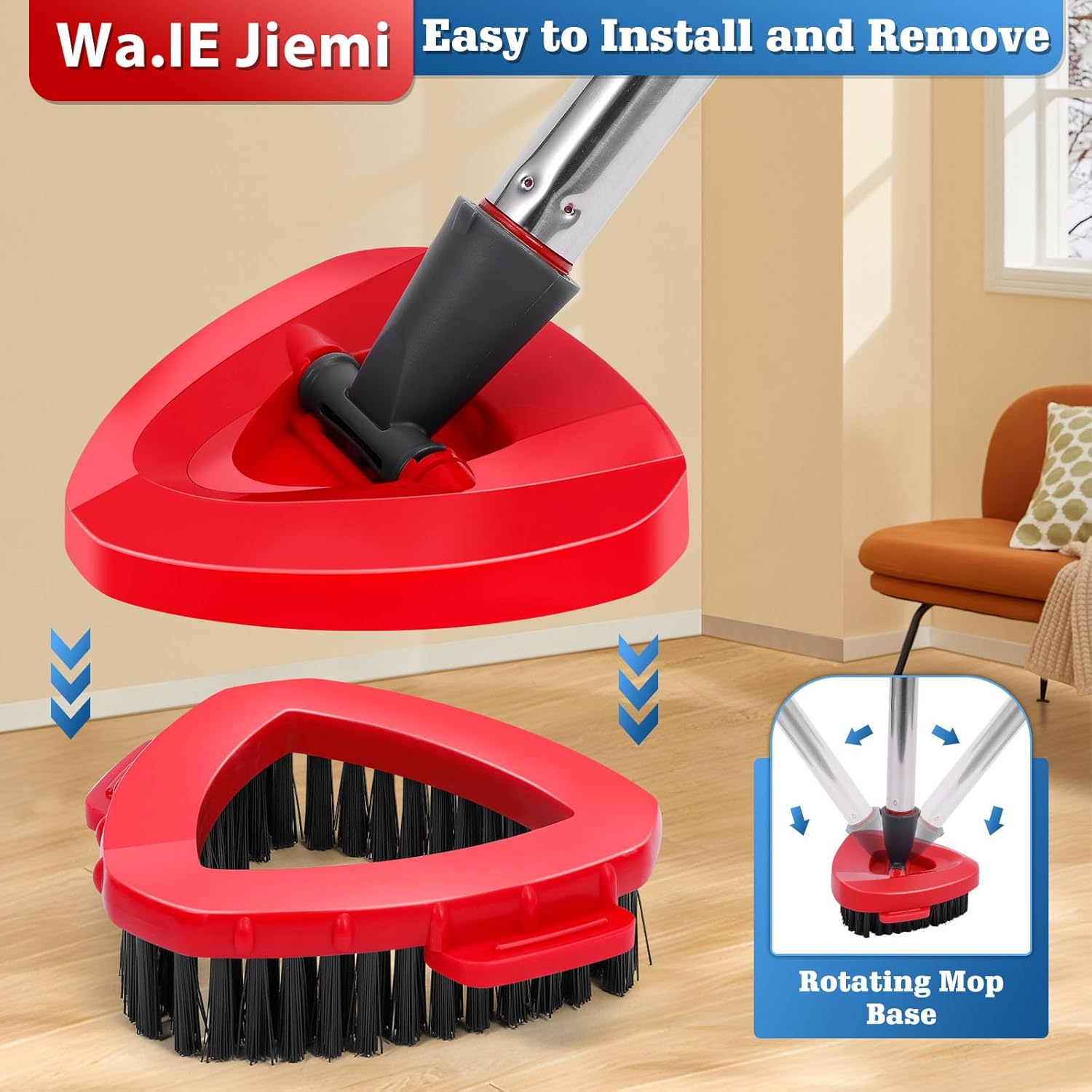 6 Pack Mop Replacement Heads Compatible with Oceda RinseClean 2-Tank System - Includes 2 Mop Scrub