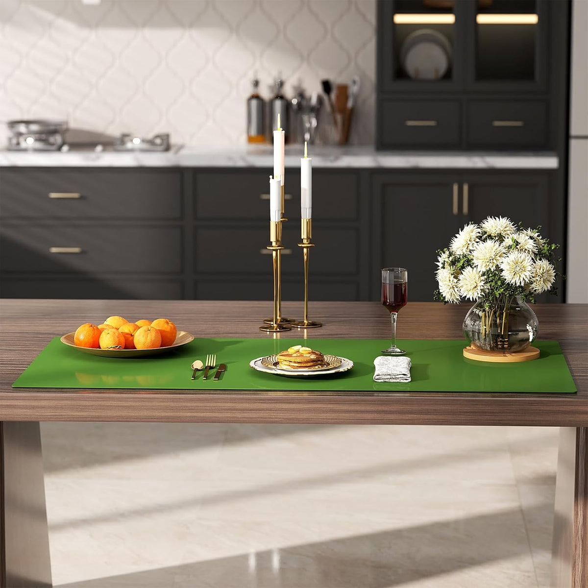 Quality Silicone Table Mat 47x24 Inch - High Heat Resistant (Lab Tested 482°F), Non-Slip