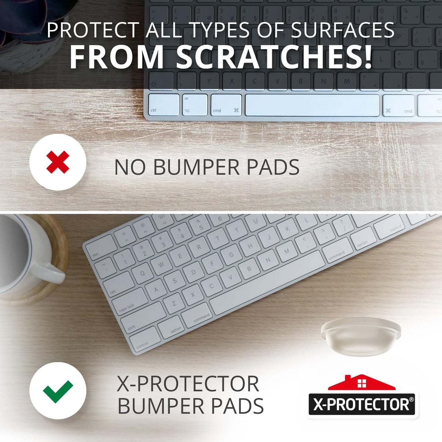 X-Protector Cabinet Door Bumpers 200 PCS – 1/2" Silicone Clear Bumpers – Ideal Cabinet Bumpers