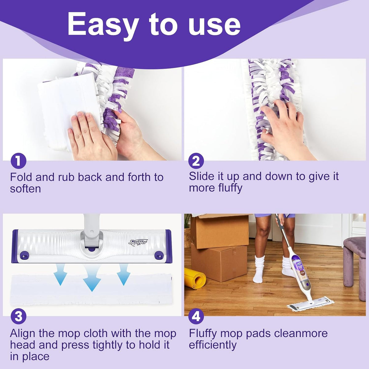 5X Cleaning Power Mop Pads Compatible with Swiffer PowerMop, Disposable Mopping Pad Refills for