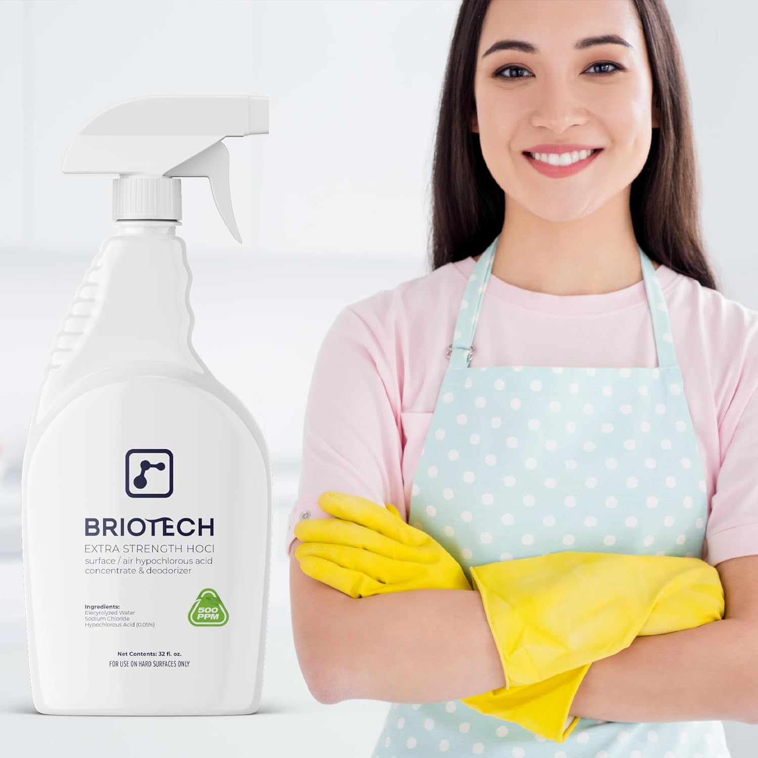 BRIOTECH Extra Strength HOCl Cleaner, 500 PPM Hypochlorous Acid Concentrate, ULV Foggers &