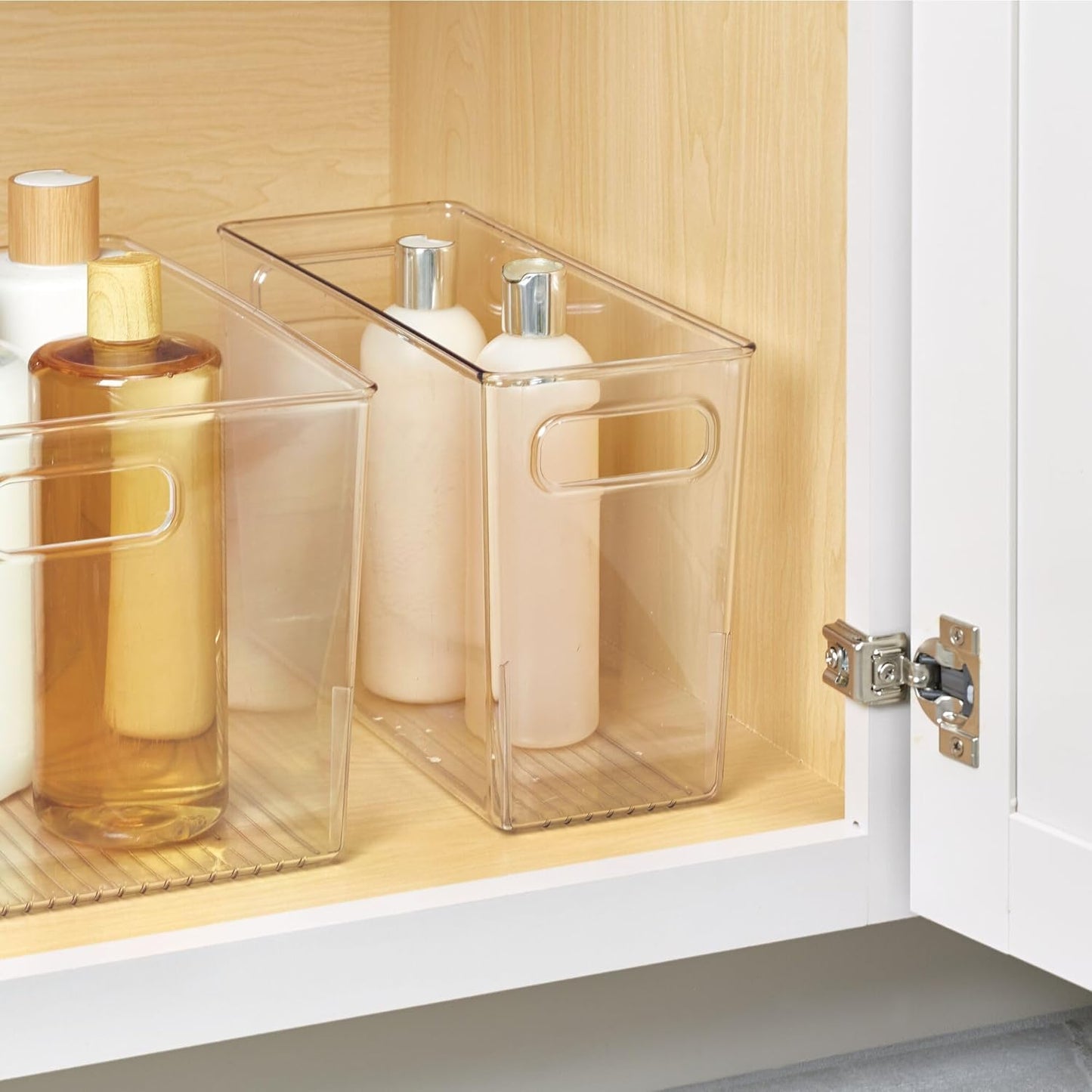 iDesign Plastic Stackable Kitchen Organizer Bin with Easy to Grip Integrated Handles for Kitchen