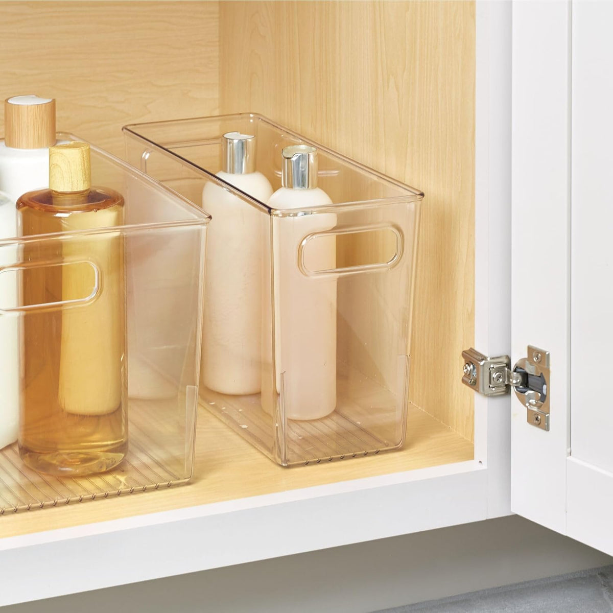 iDesign Plastic Stackable Kitchen Organizer Bin with Easy to Grip Integrated Handles for Kitchen