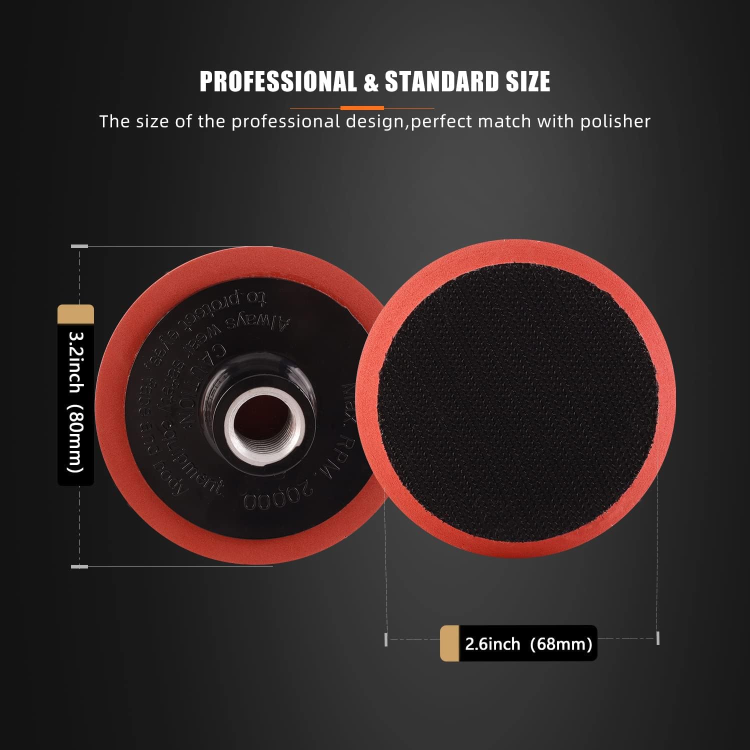 SPTA Wool Polishing Pad, 5Pcs 3"(75mm) 100% Natural Wool Buffing Pad with 1Pc Hook&Loop Backing