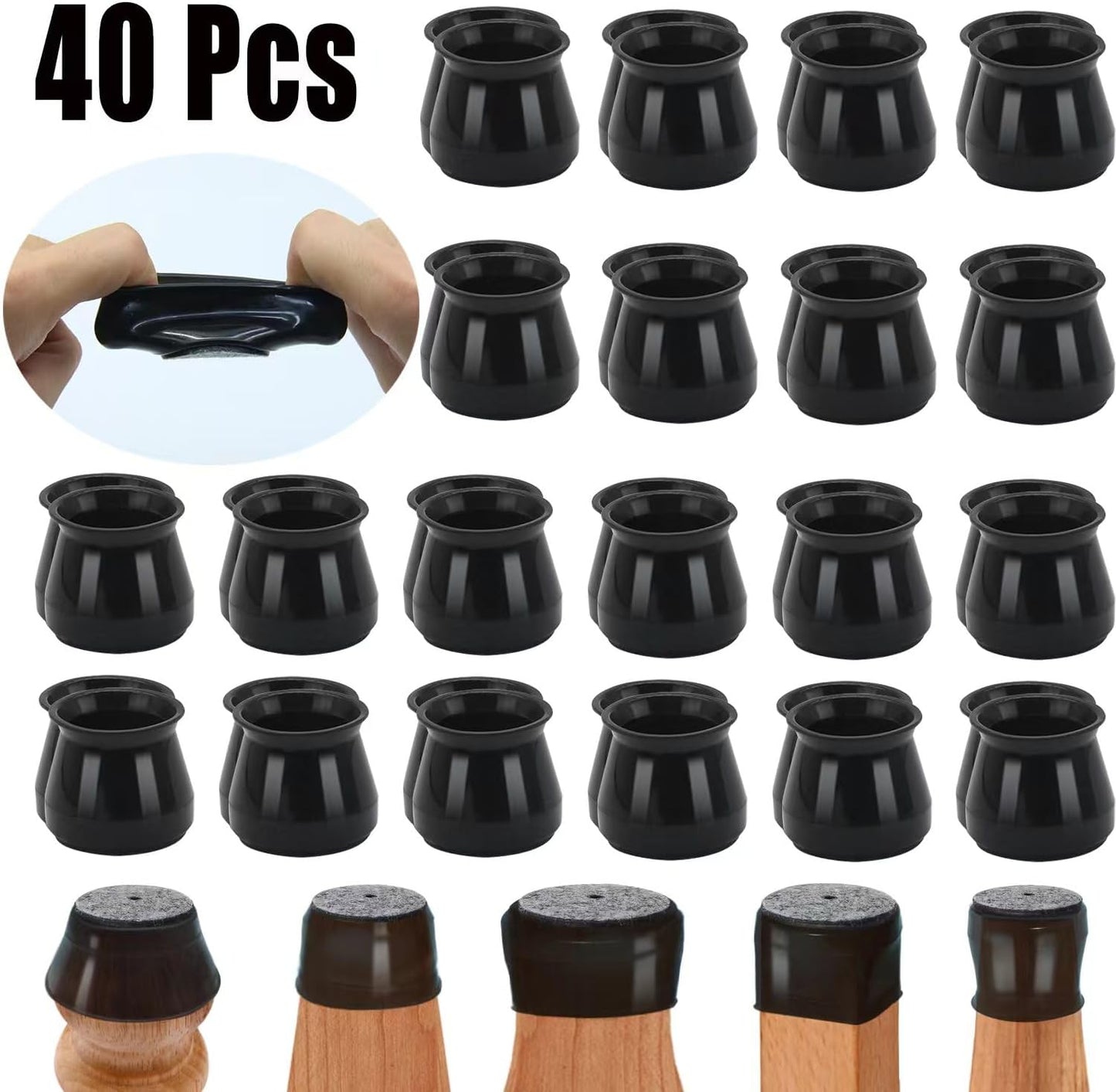 BUMACO Chair Leg Floor Protectors Chair Leg Protectors for Hardwood Floors Silicone Pads Covers to