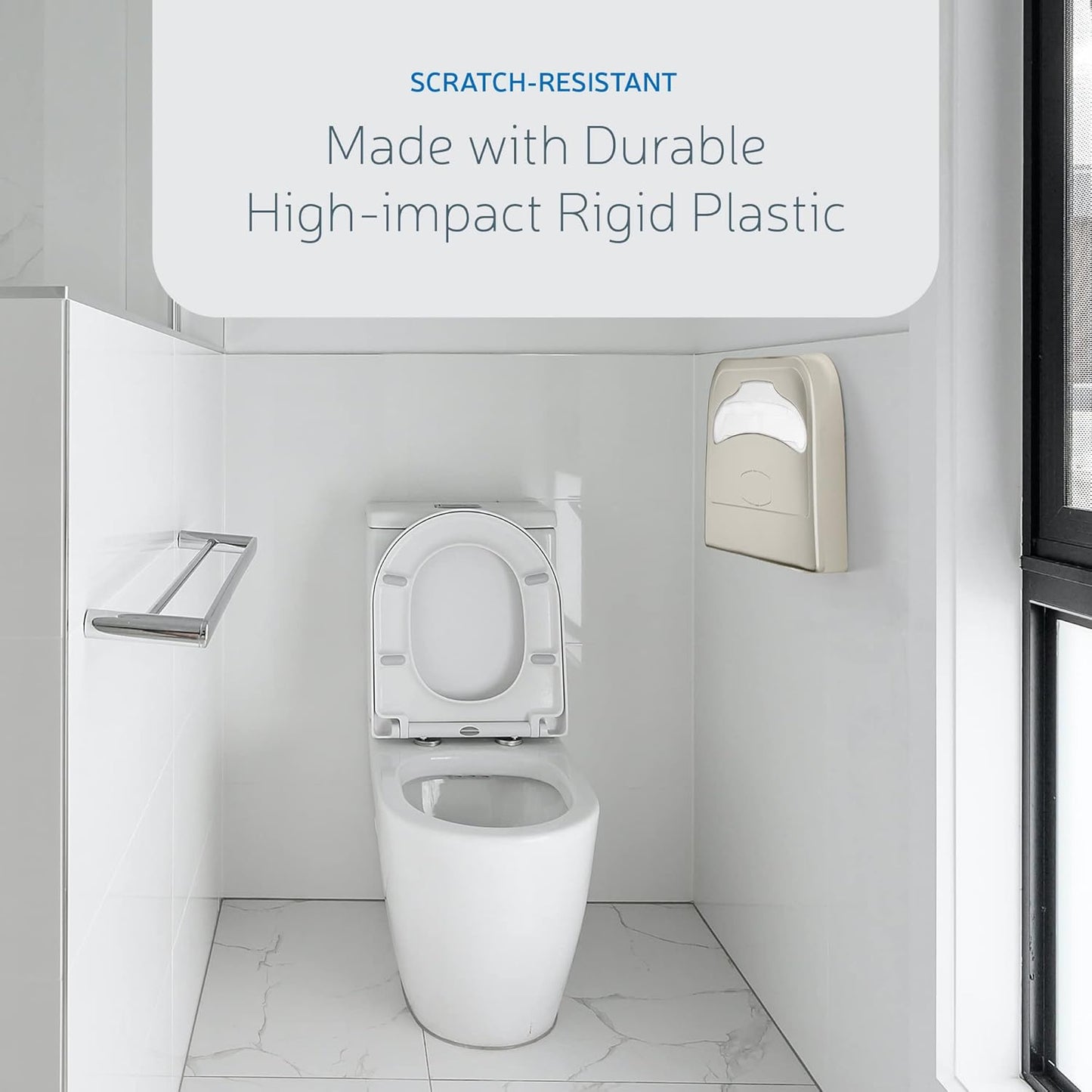 EZbrnd Wall Mount Half-Fold Toilet Seat Cover Dispenser for Commercial/Washroom/Office, Seat Cover