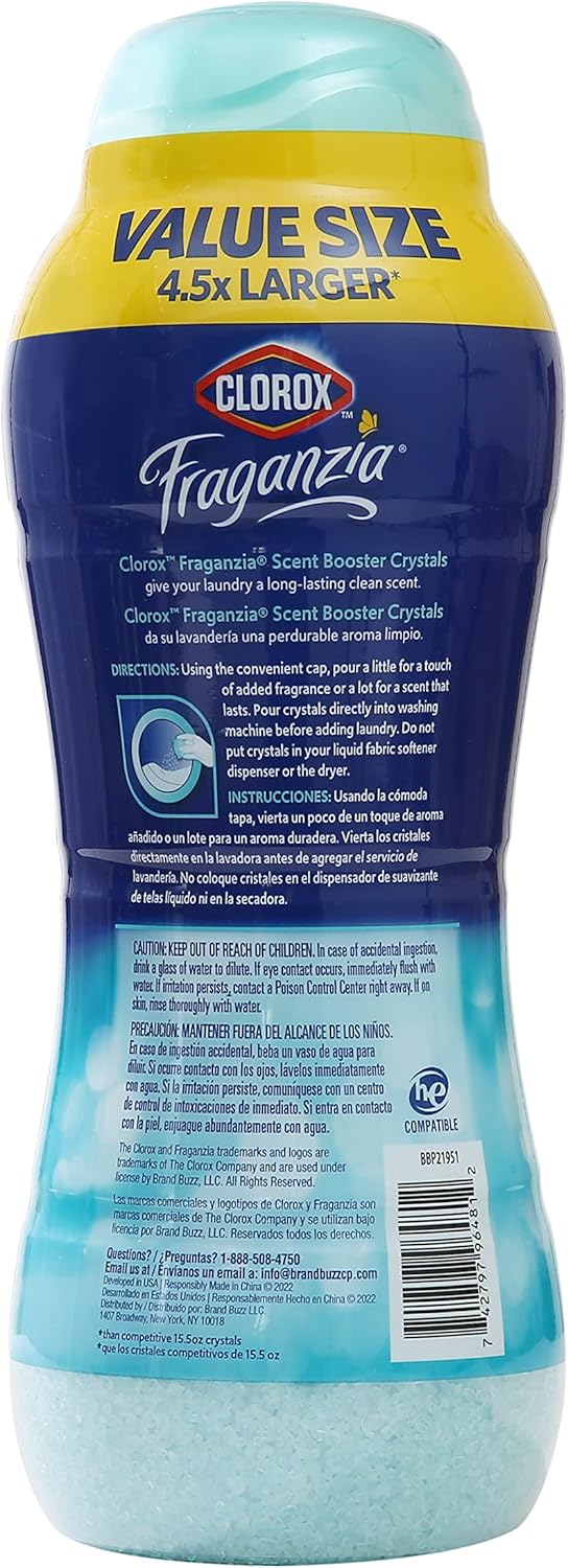 Clorox Fraganzia Laundry Scent Booster Crystals in Ocean Scent - Scented In-Wash Freshener Beads