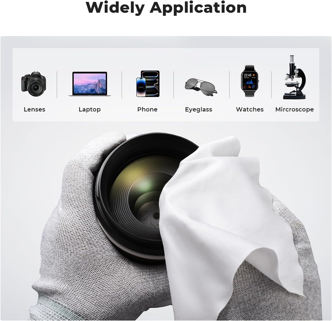 K&F CONCEPT 20 Pack Microfiber Cleaning Cloths, 6x6in Glasses Cleaning Cloths, Premium Camera Lens