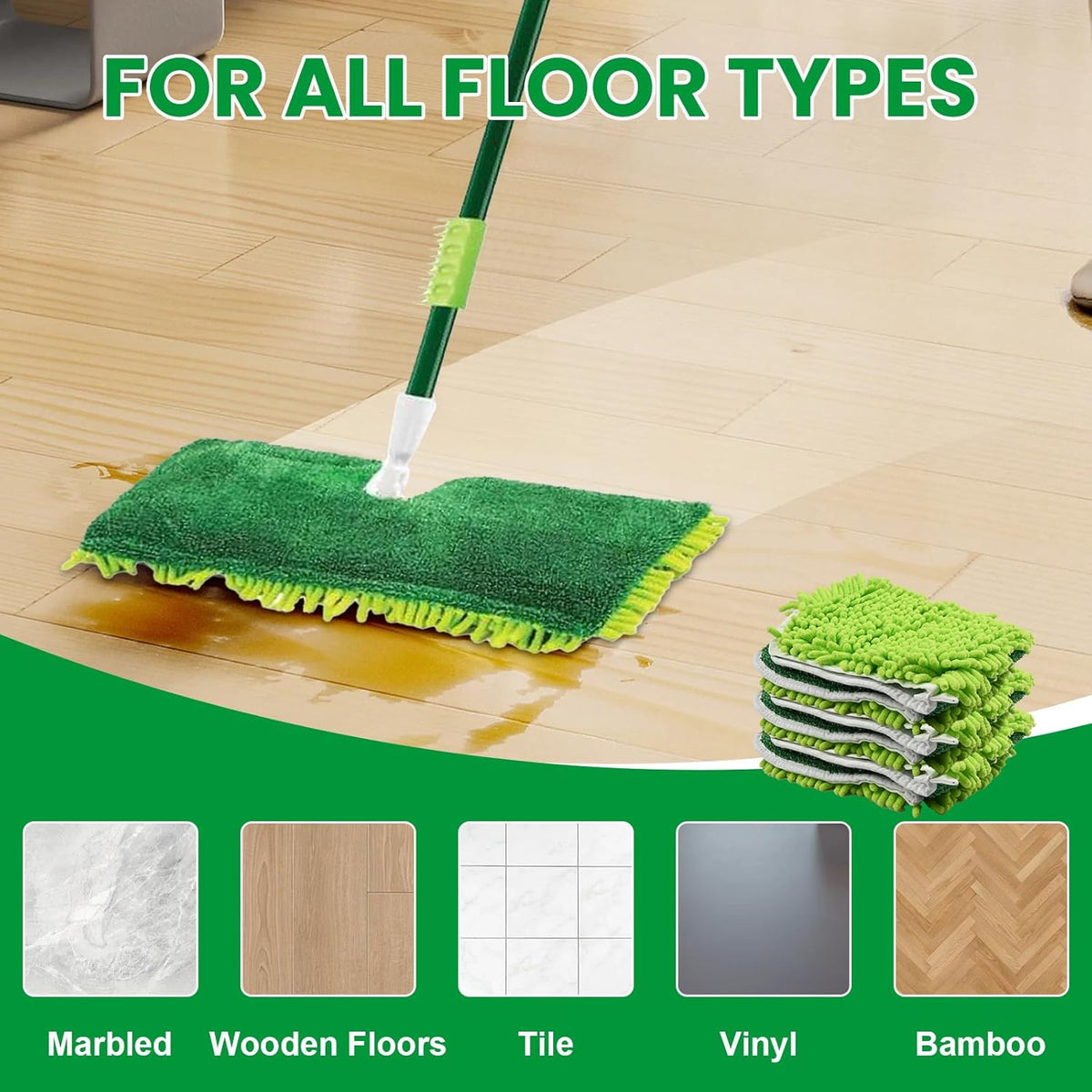 3 Pack Mop Head Replacement for Libman 18" 2-Sided Microfiber Dust Mop, Washable & Reusable Mop Pad