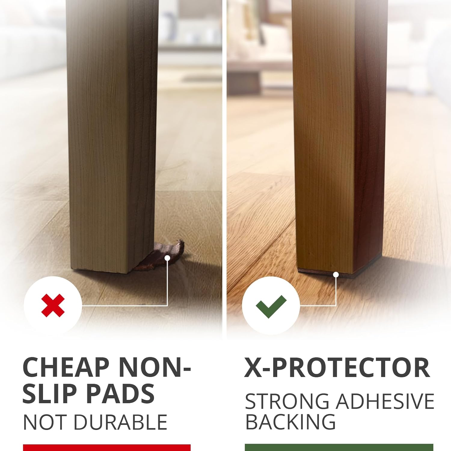 X-PROTECTOR Non Slip Furniture Pads – 12 Premium Furniture Grippers 3"! Best SelfAdhesive Rubber