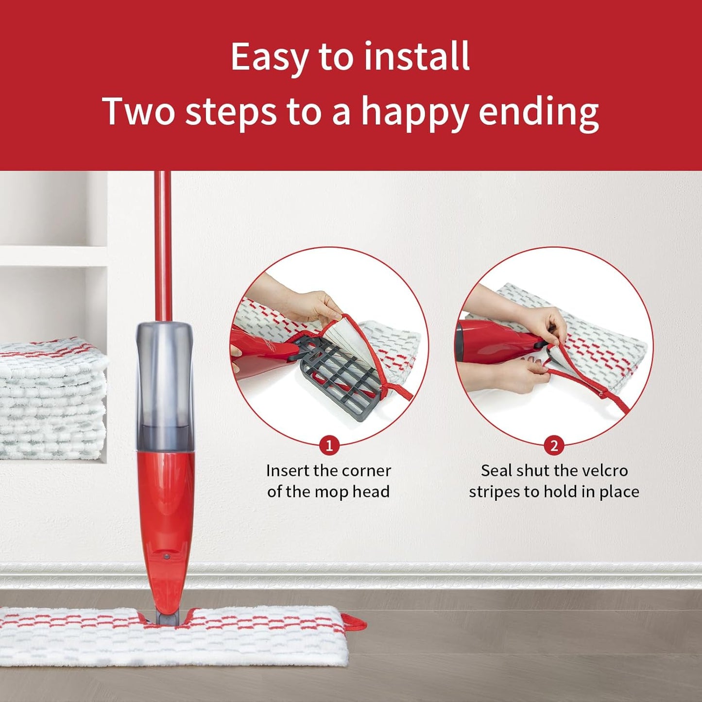5 Pack Microfiber Mop Refills - Spray Mop & Flat Mop Replacement Pads | Mop Heads Replacements