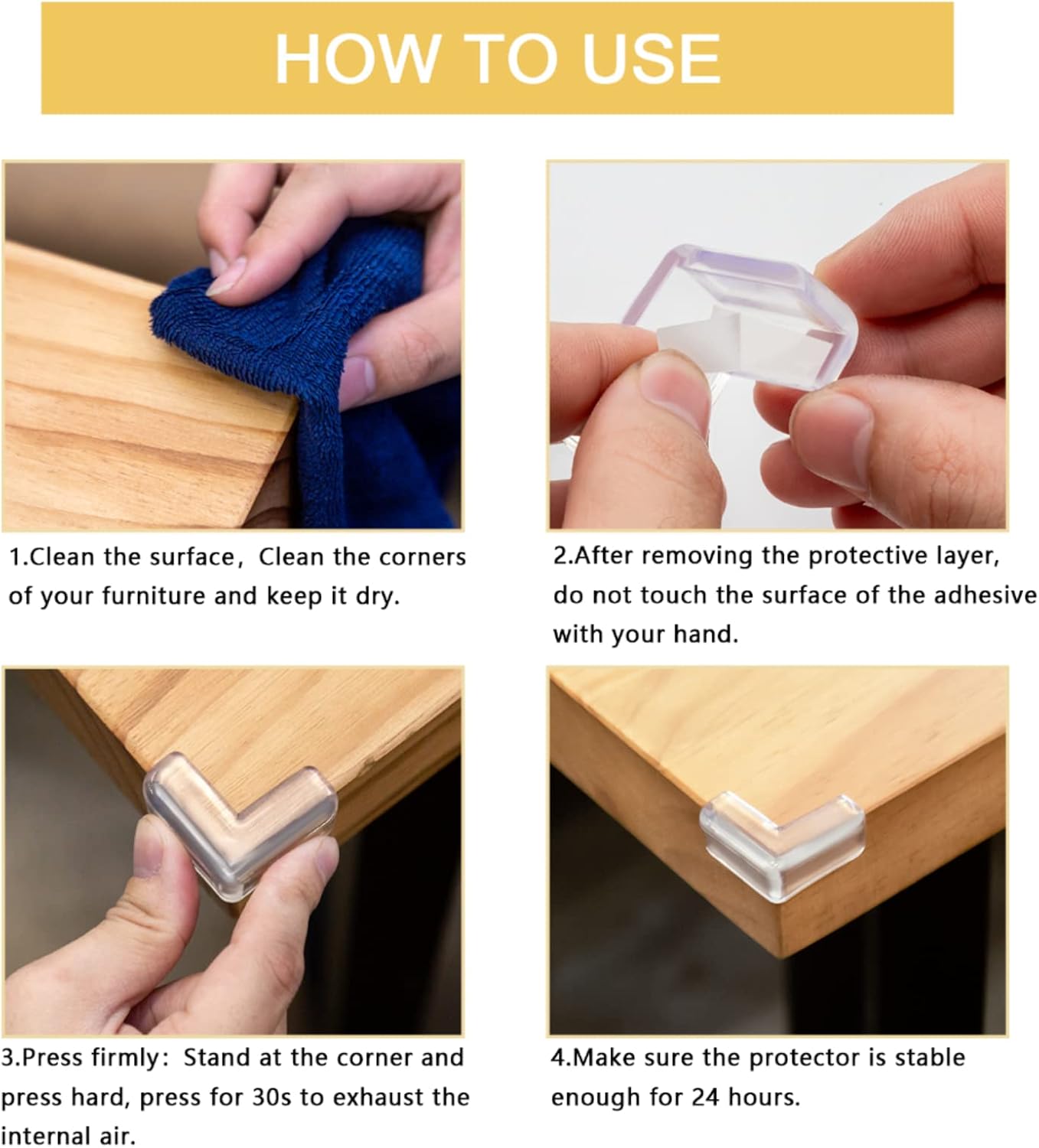 24 Pack Corner Protectors, Corner Guards, Table Corners, Corner Protector Baby, Furniture Corner