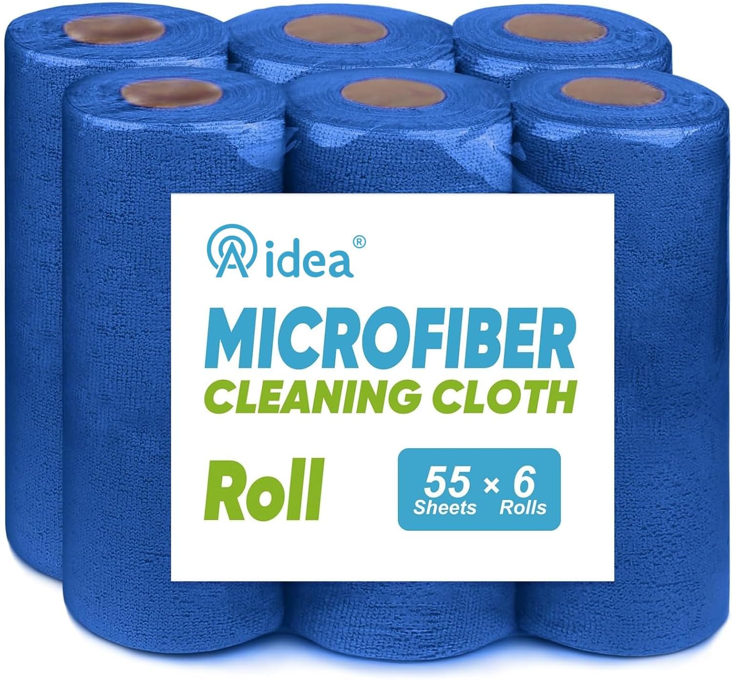 AIDEA Microfiber Cleaning Cloth 330 Sheets 6 Roll, Microfiber Towels for Cars, Shop Rags Washable
