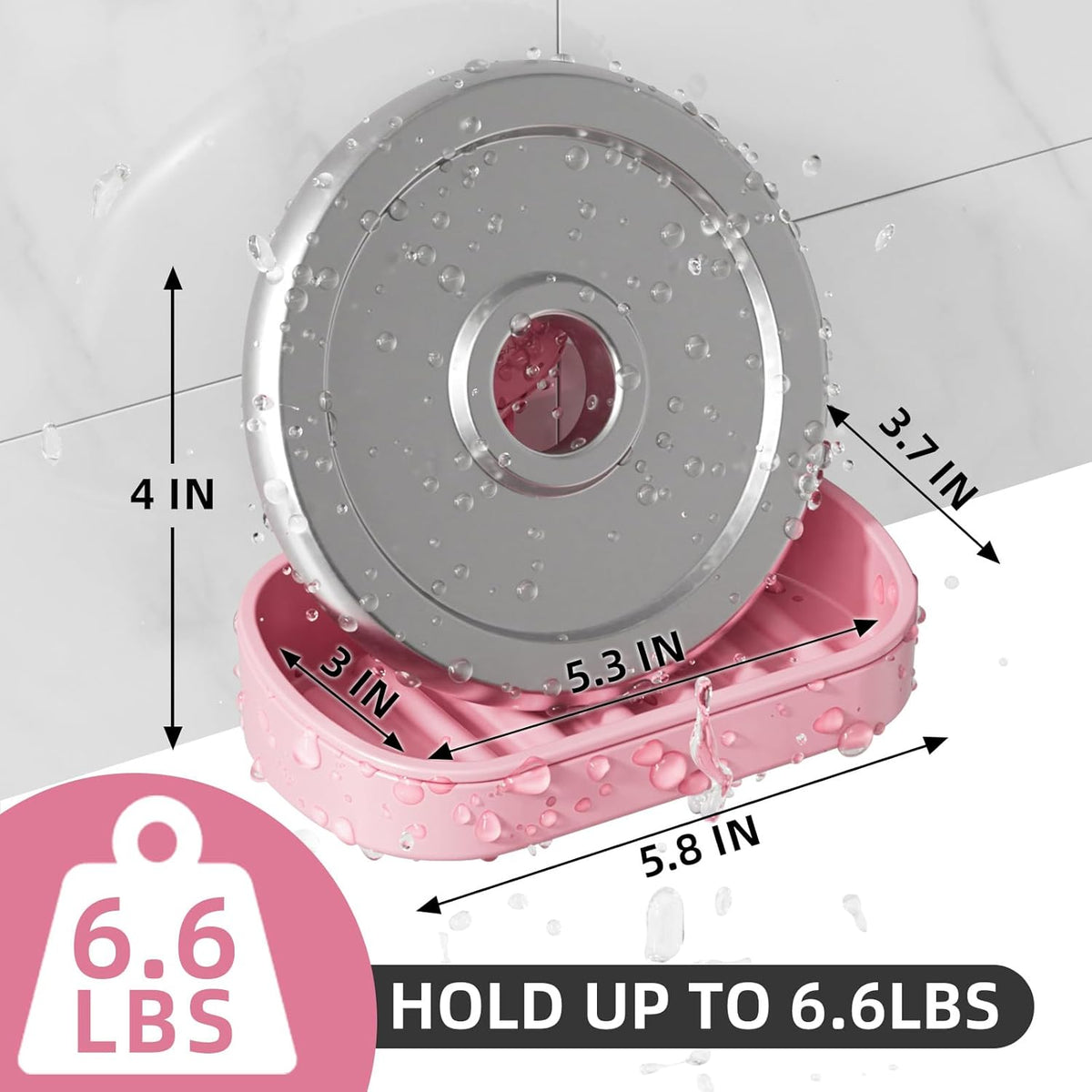 LEVERLOC Soap Dish Holder for Shower Suction Cup Wall Mounted Self Draining NO-Drilling Removable