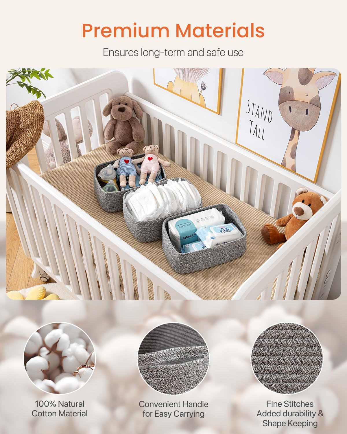 Small Woven Basket, 12 x 8 x 4.5 Inches, Storage Basket for Organizing, Cute Small Rope Shelf