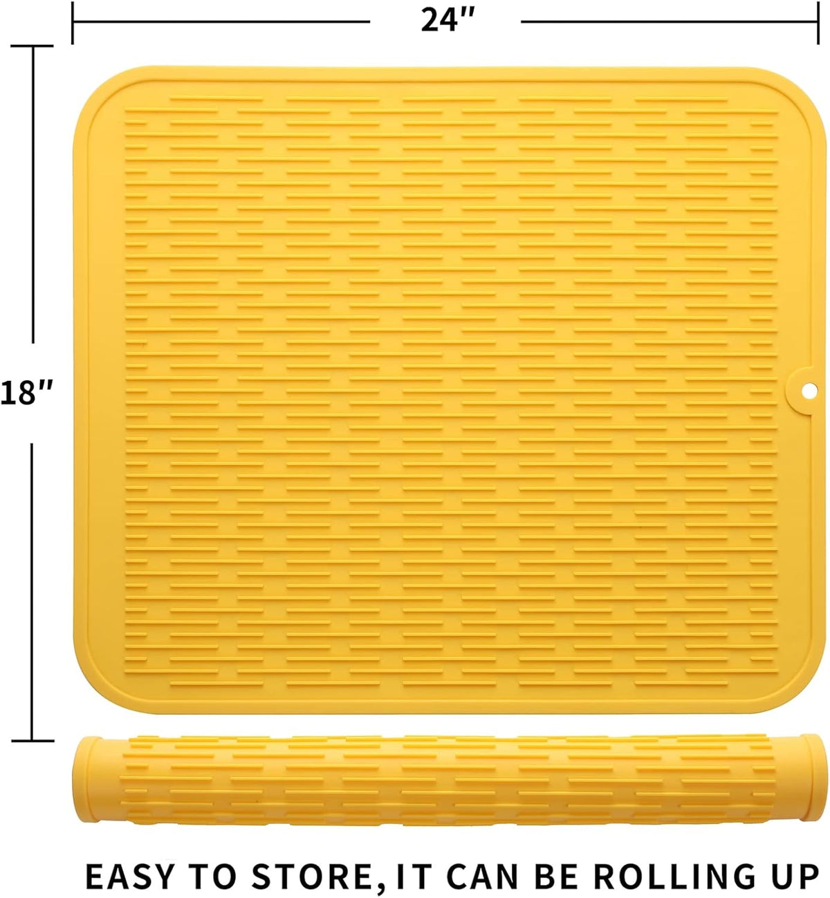 Silicone Dish Drying Mat for Multiple Usage,Easy clean,Eco-friendly,Heat-resistant Silicone Mat for