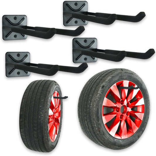 Heavy Duty Garage Tires Hooks Wall Mounted Hanger Tool Organizer Rack Hardware Steel Metal