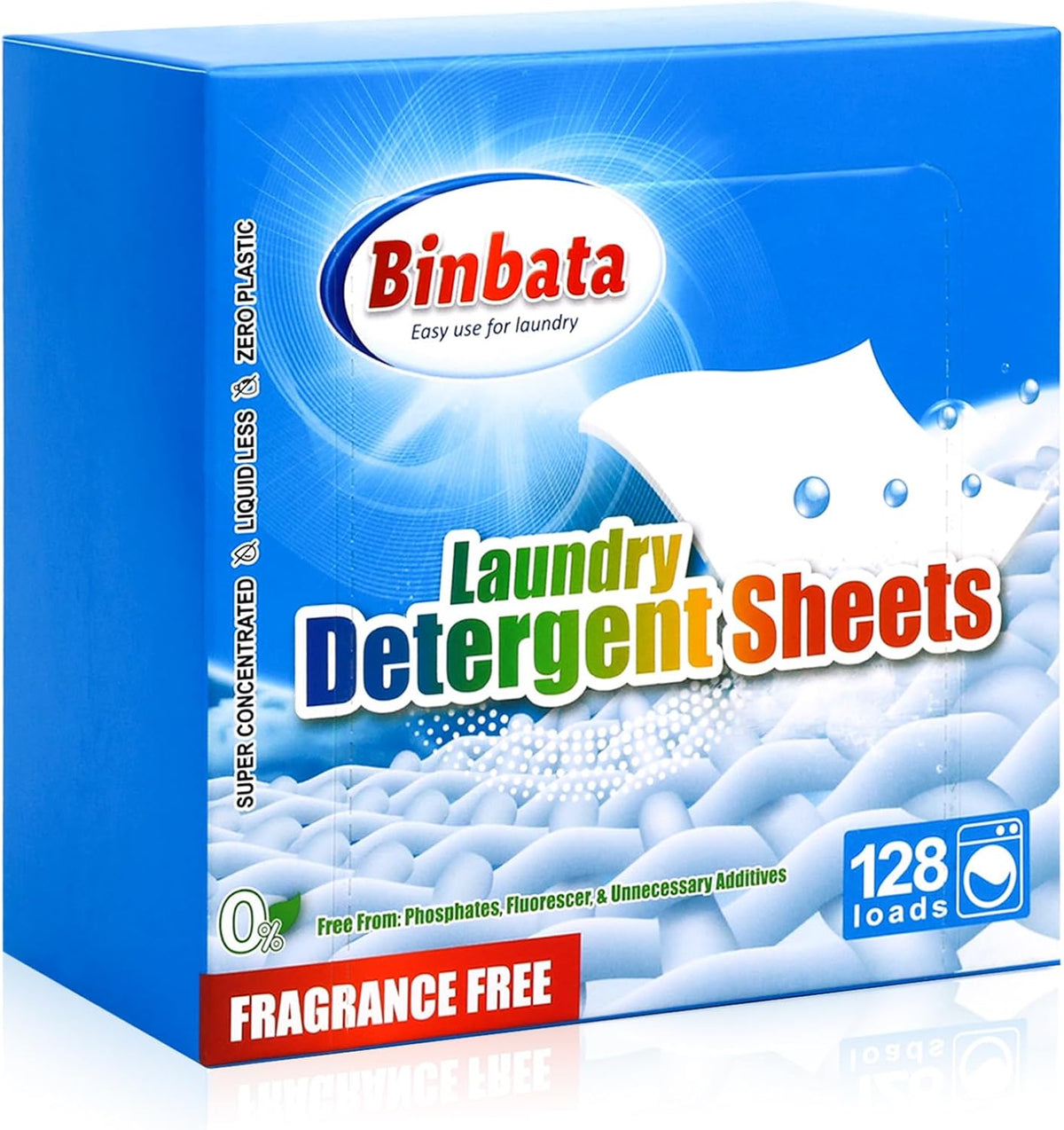 Laundry Detergent Sheets, Up To 128 Loads Hypoallergenic Eco-Friendly Unscented Biodegradable