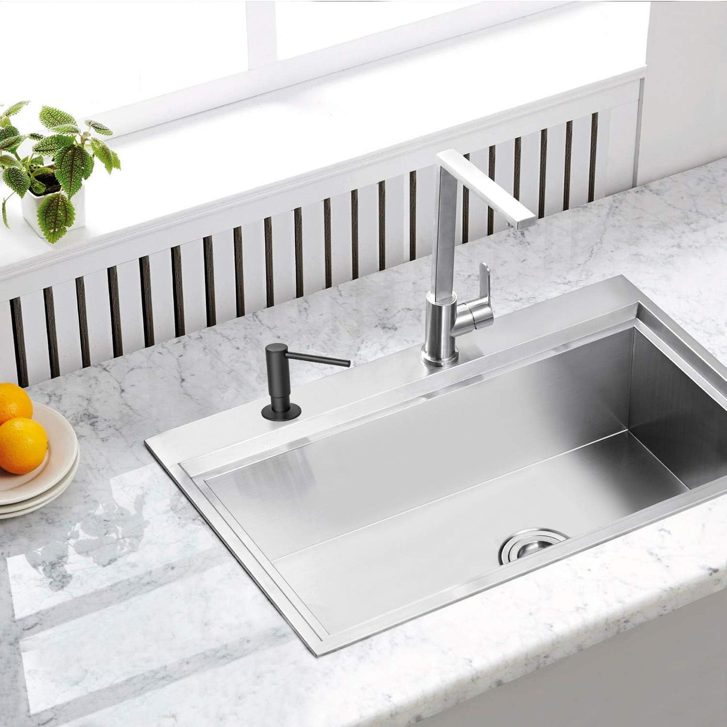 Samodra Sink Soap Dispenser, Metal Pump Head Liquid Lotion Countertop Kitchen Bathroom Soap
