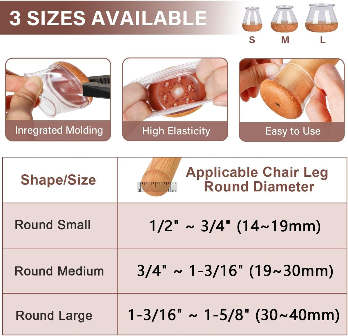 YOZON Chair Leg Floor Protectors for Hardwood Floors Felt Furniture Pads Silicone Caps 32 Pack