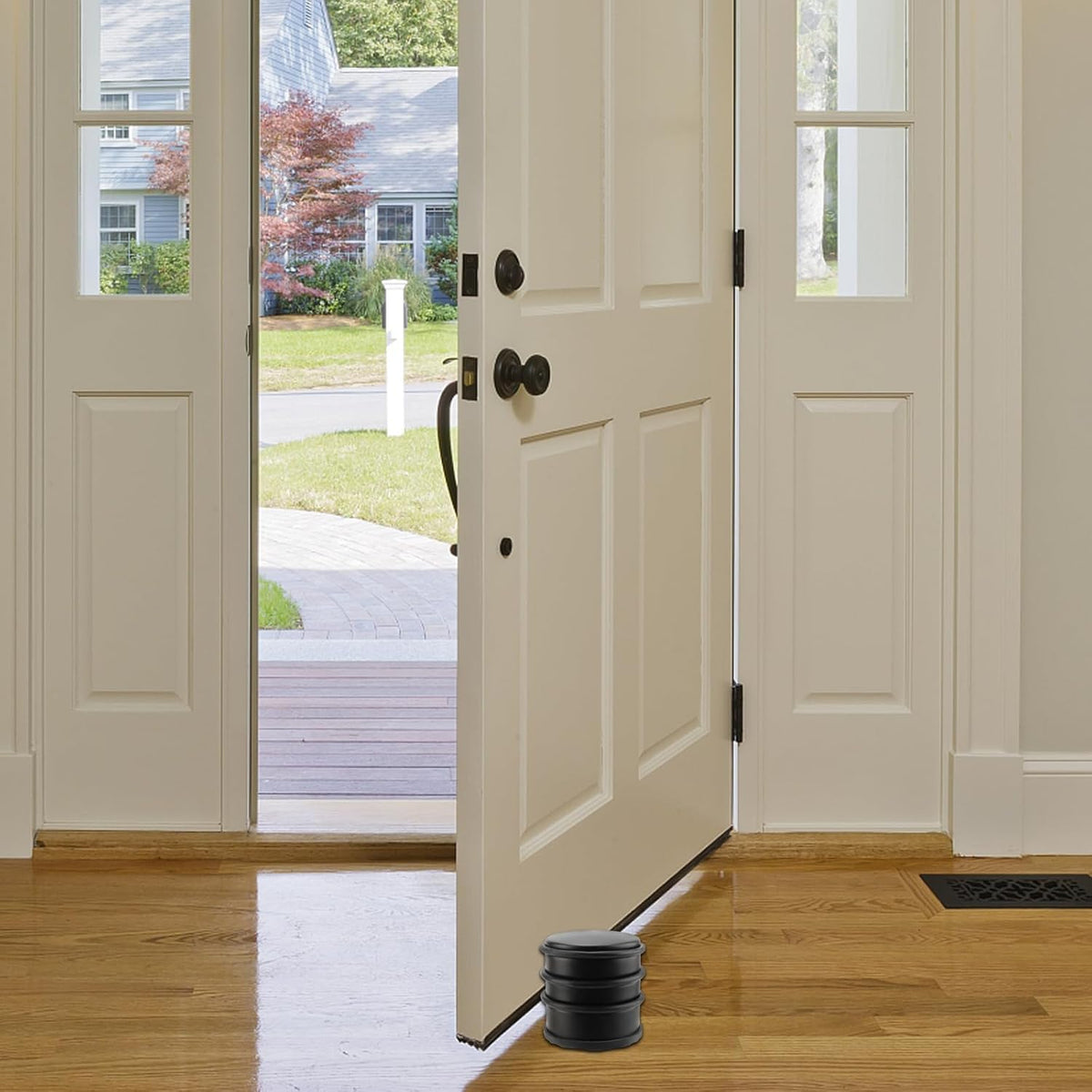 KINJOEK 4 PCS Heavy Duty No Drill Door Stopper, Stainless Steel Door Stop, Surrounded with