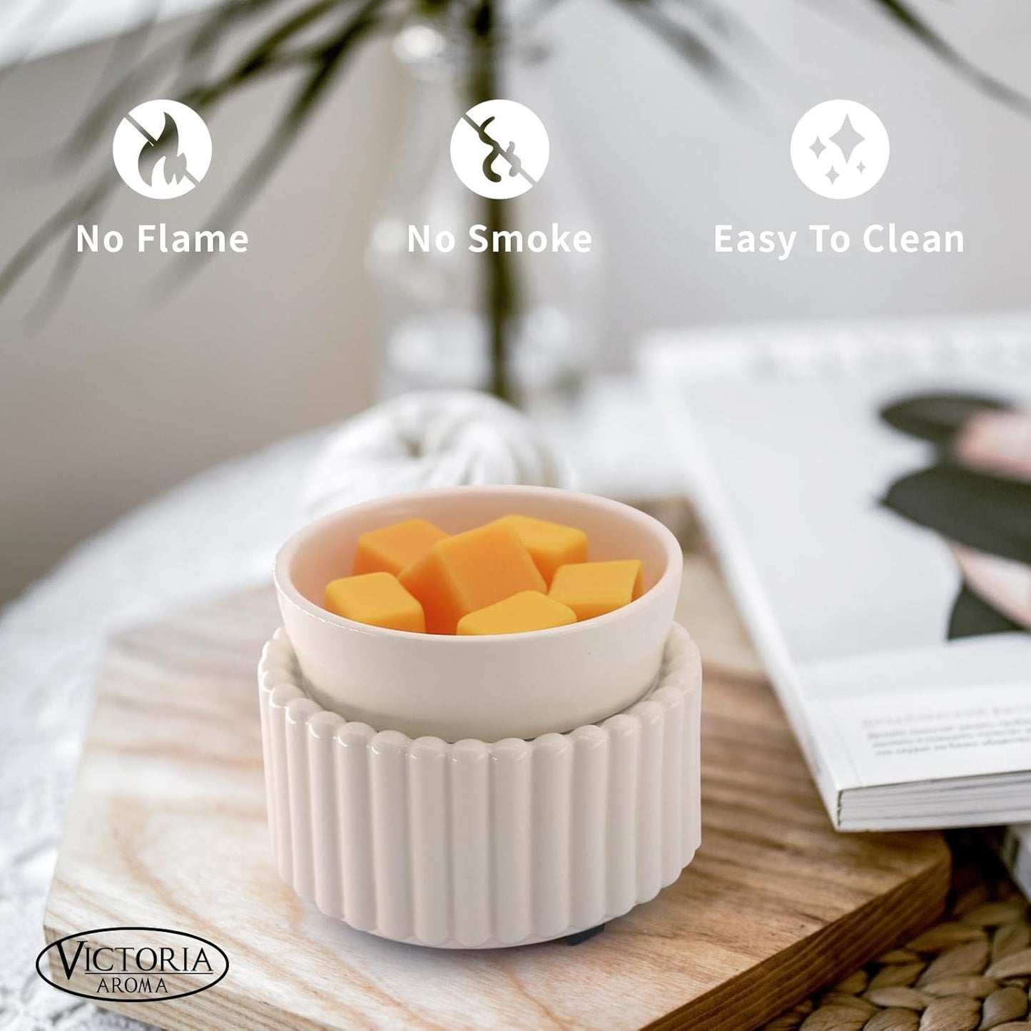Ceramic Wax Melt Warmer 3-in-1 Candle Wax Warmer for Scented Wax Melter Electric Fragrance Wax