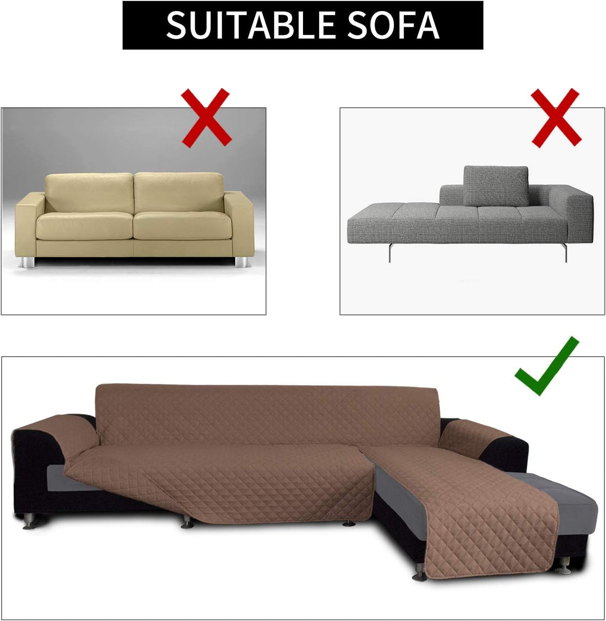 Easy-Going Sofa Slipcover L Shape Sofa Cover Sectional Couch Cover Chaise Slip Cover Furniture