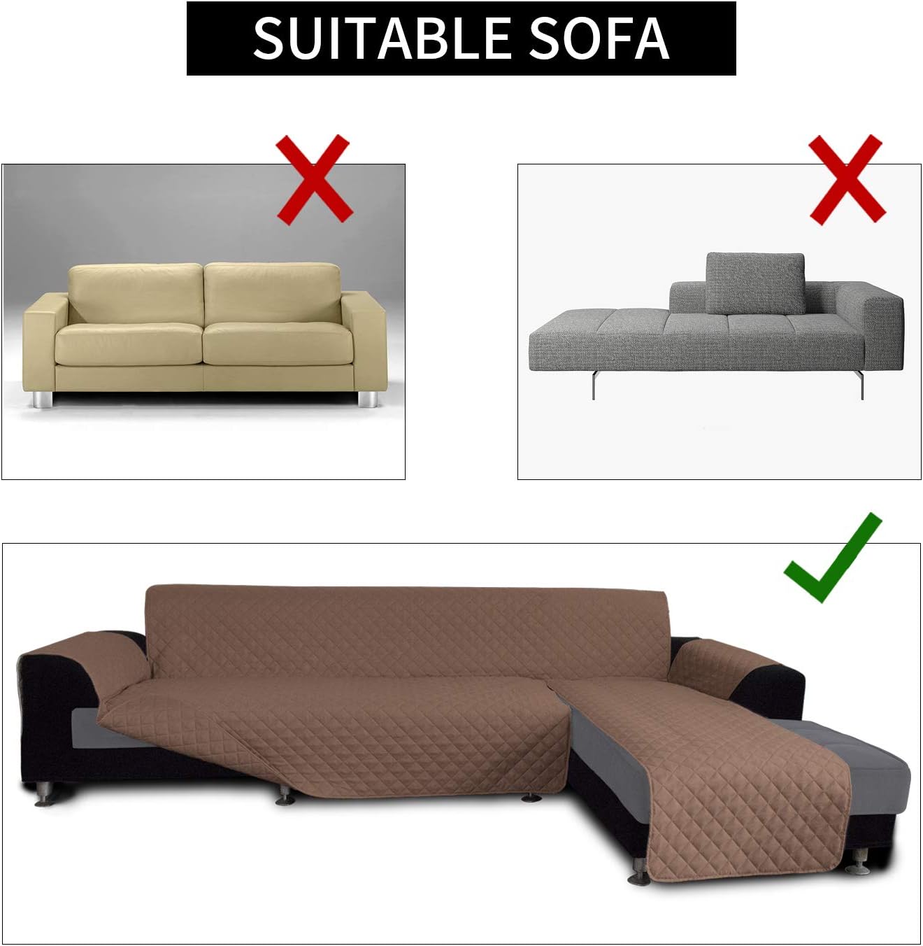 Easy-Going Sofa Slipcover L Shape Sofa Cover Sectional Couch Cover Chaise Lounge Slip Cover