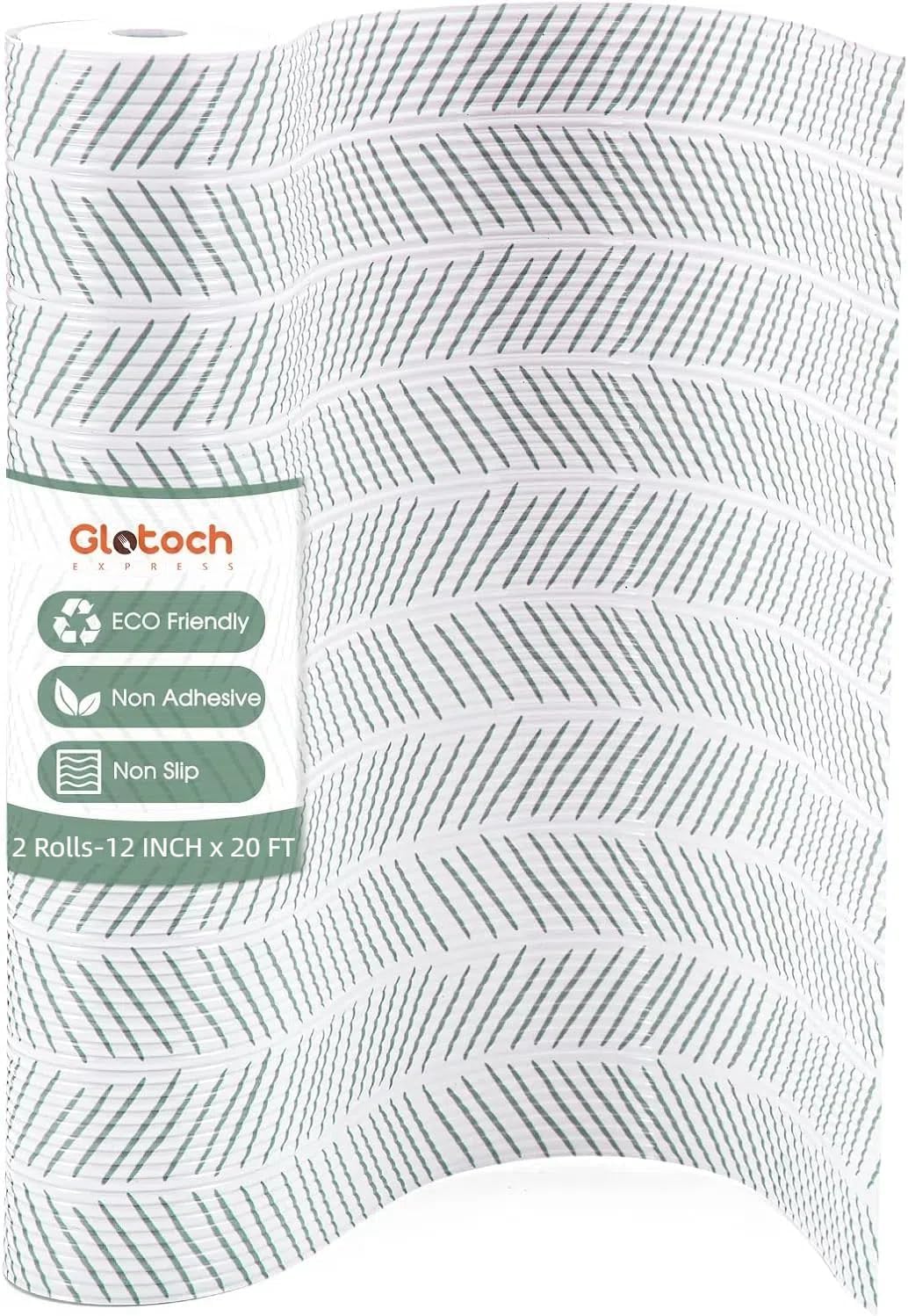 Glotoch Premium Shelf Liners for Kitchen Cabinets,2 Rolls x 12in x 20FT Non-Adhesive Liners for